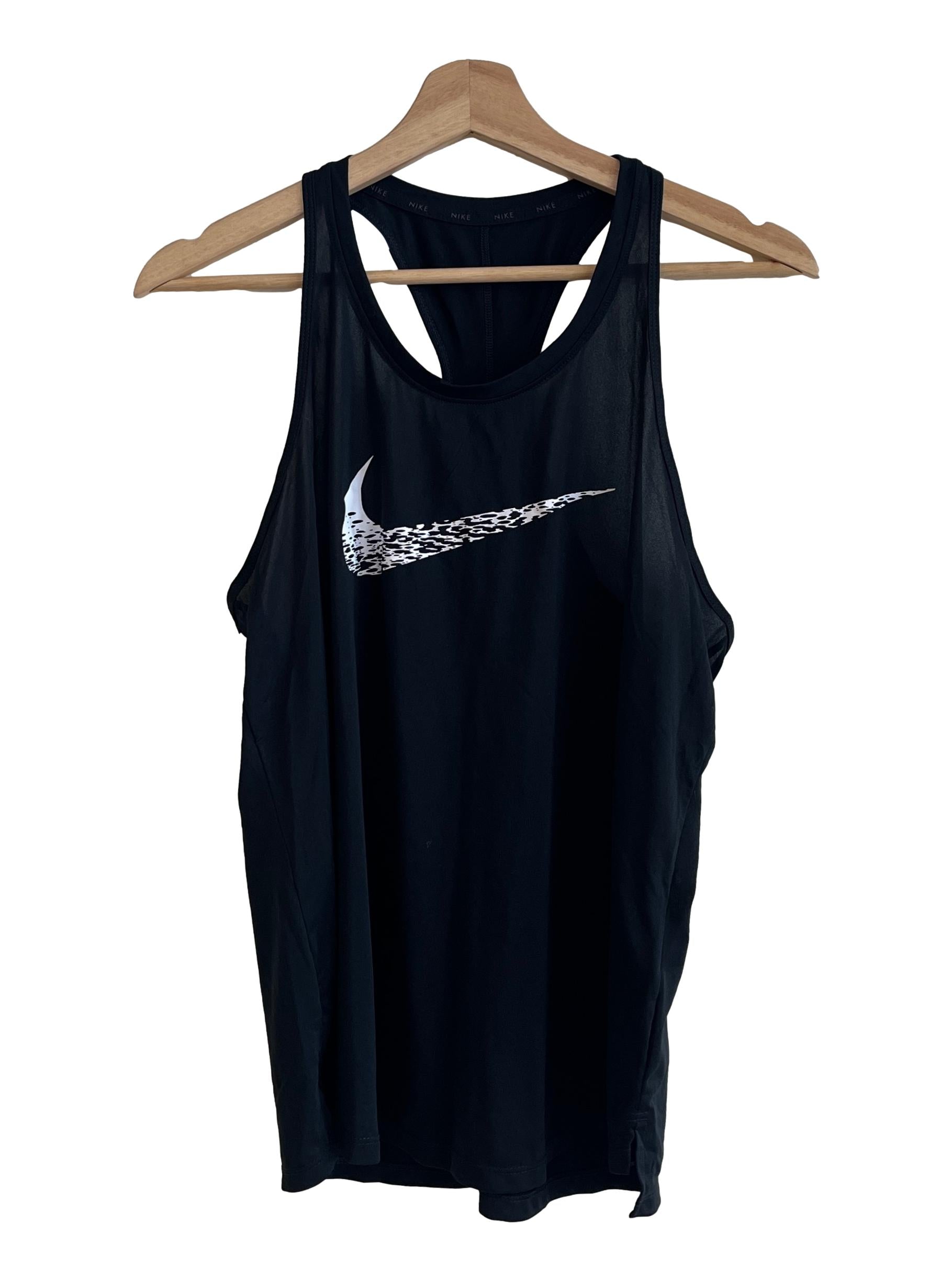 Black Swoosh Run Tank