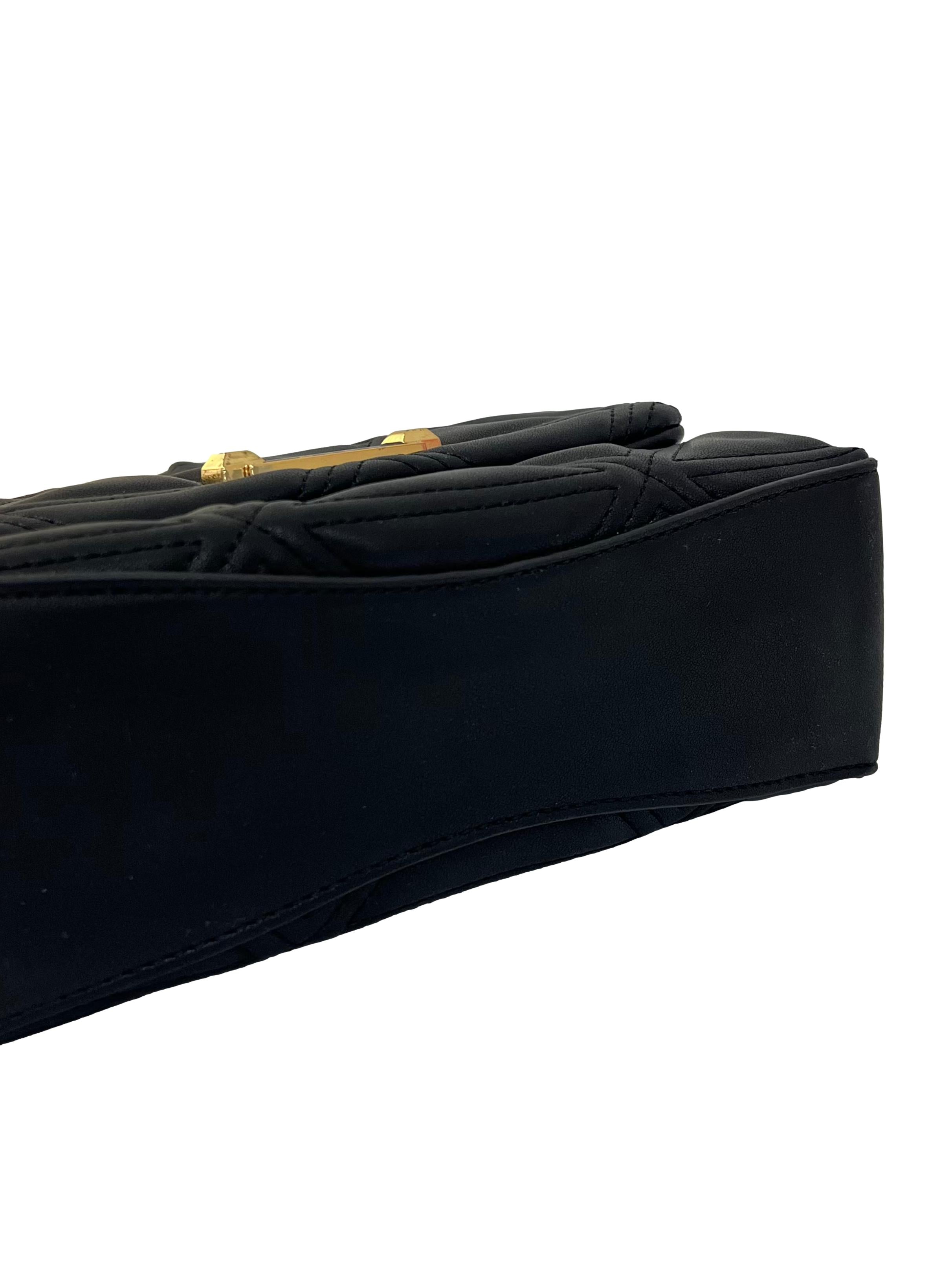 Black Quilted Crossbody Bag With Detachable Pouch