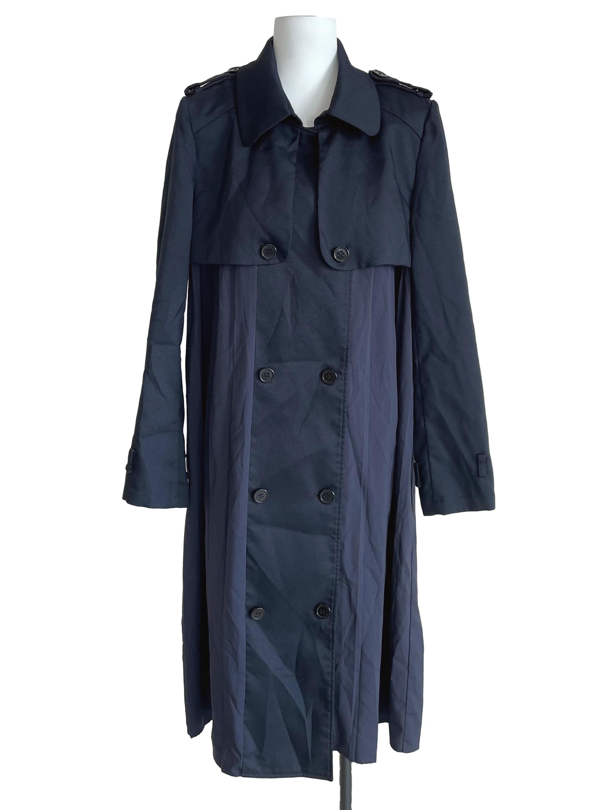 Navy Double Fabric Francesca Trench Coat