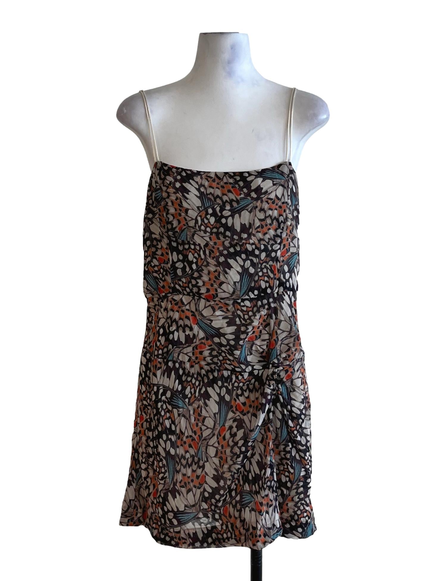 Beige Abstract A-Line Dress