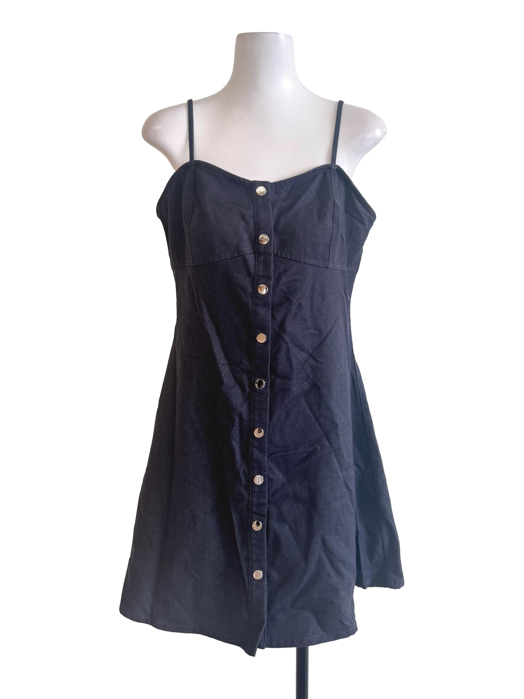 Black Textured Sleeveless Dress