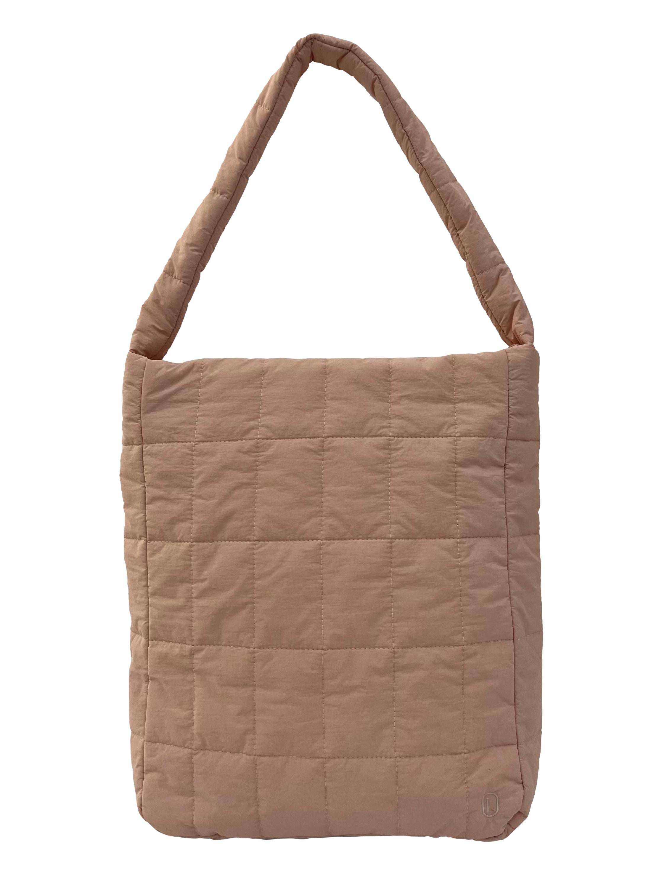 Peach Quilted Tote Bag