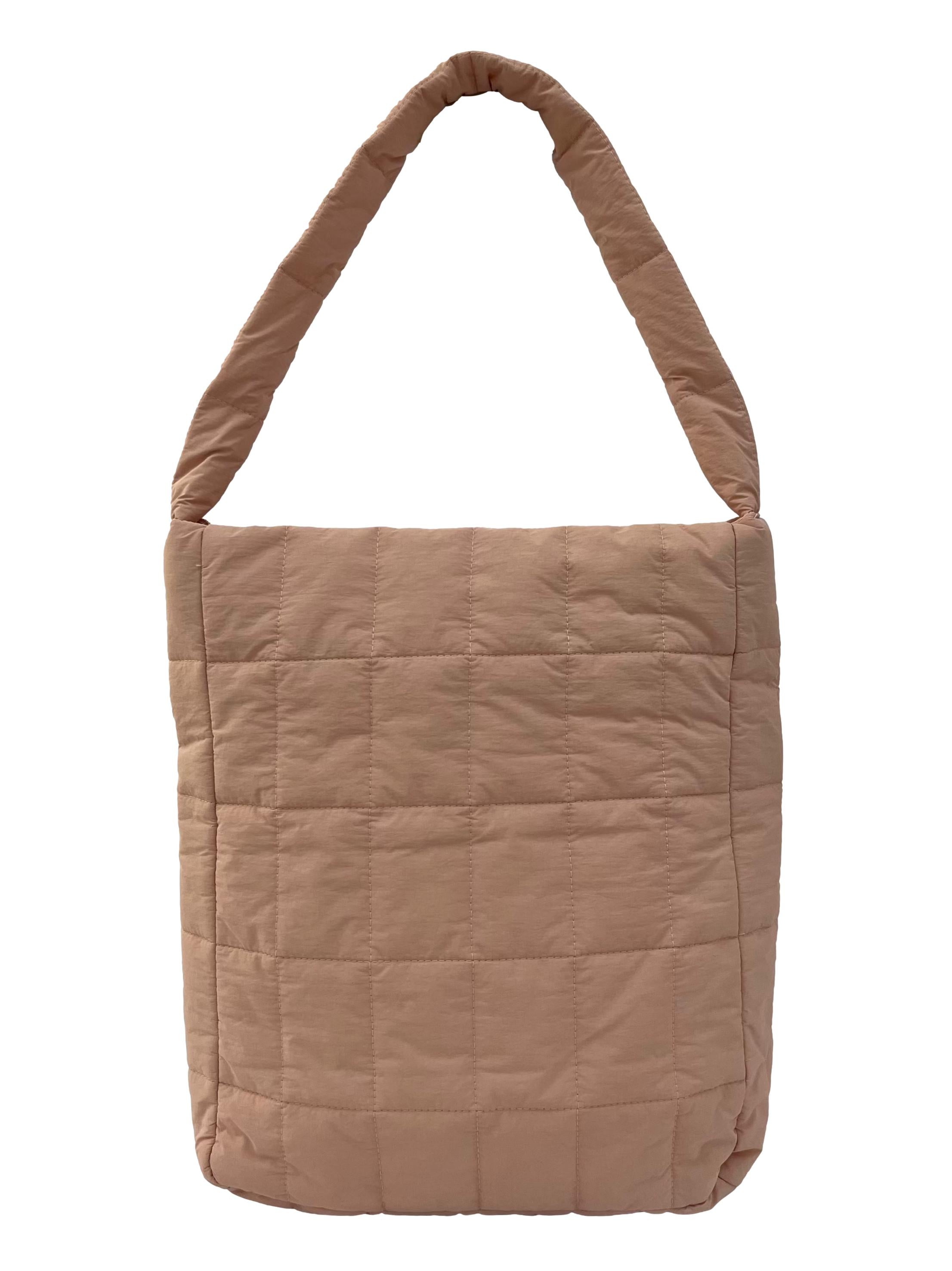 Peach Quilted Tote Bag