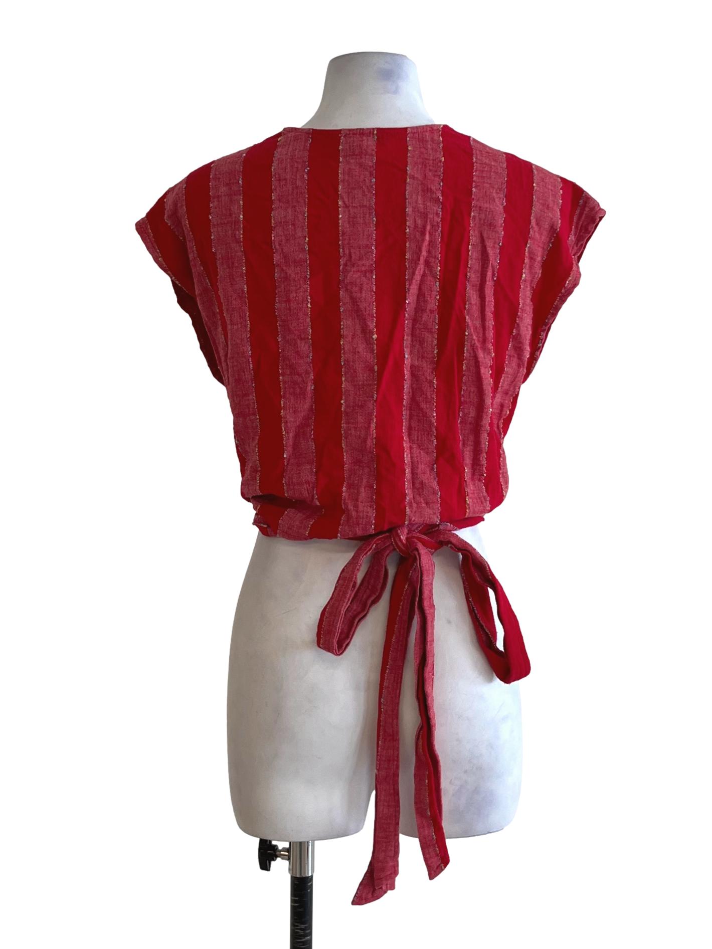 Red Awning Stripe Blouse