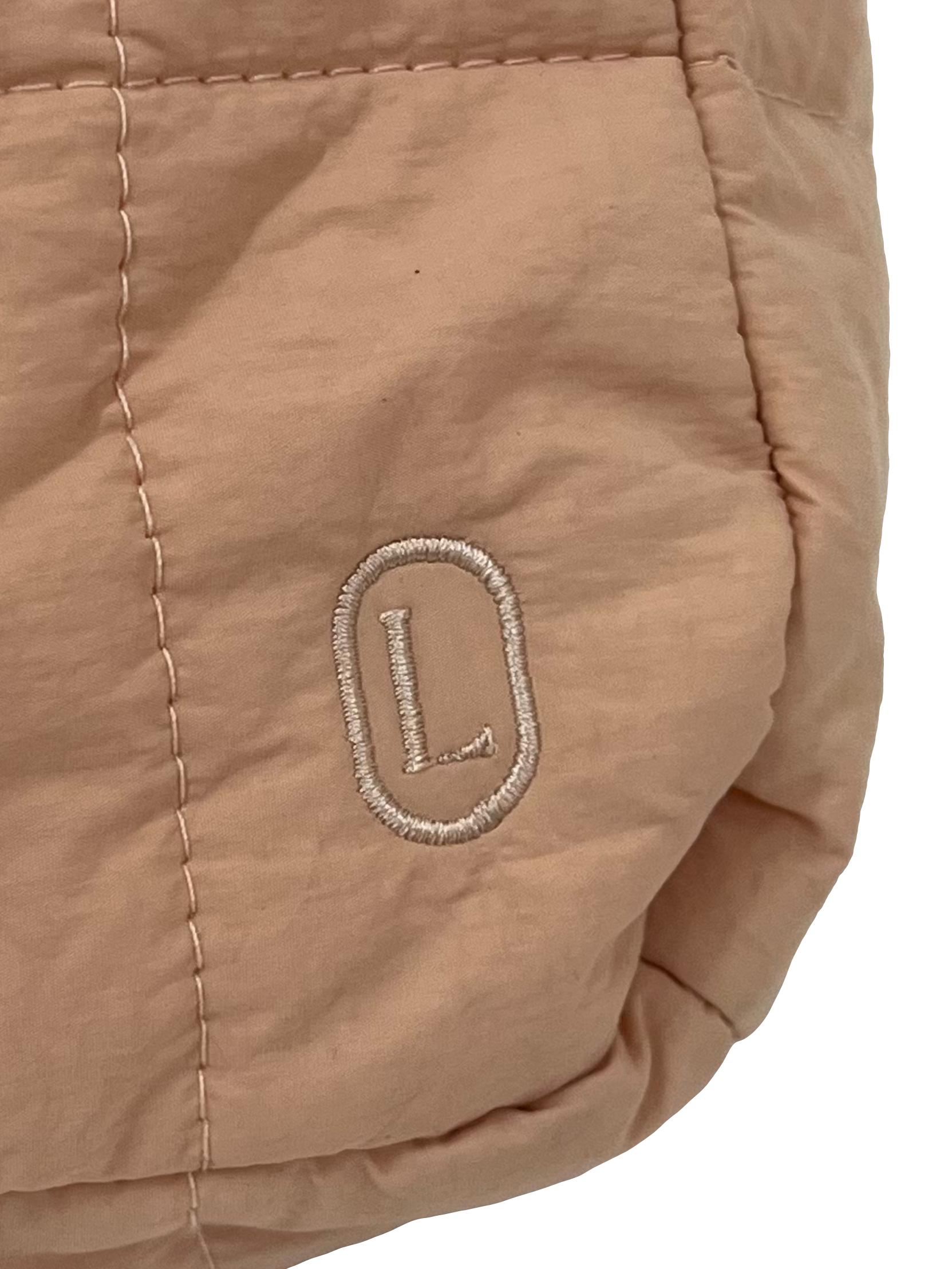 Peach Quilted Tote Bag