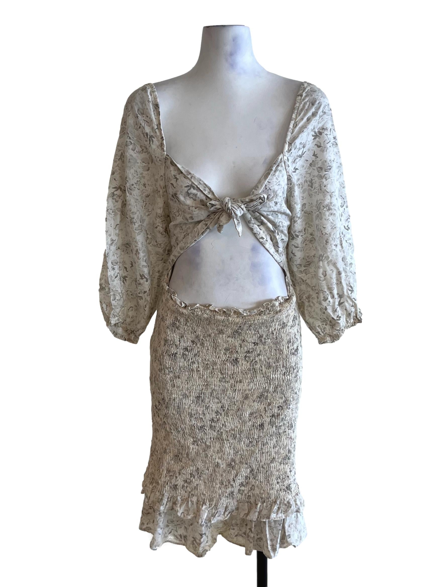 Cream White Floral Sheath Dress