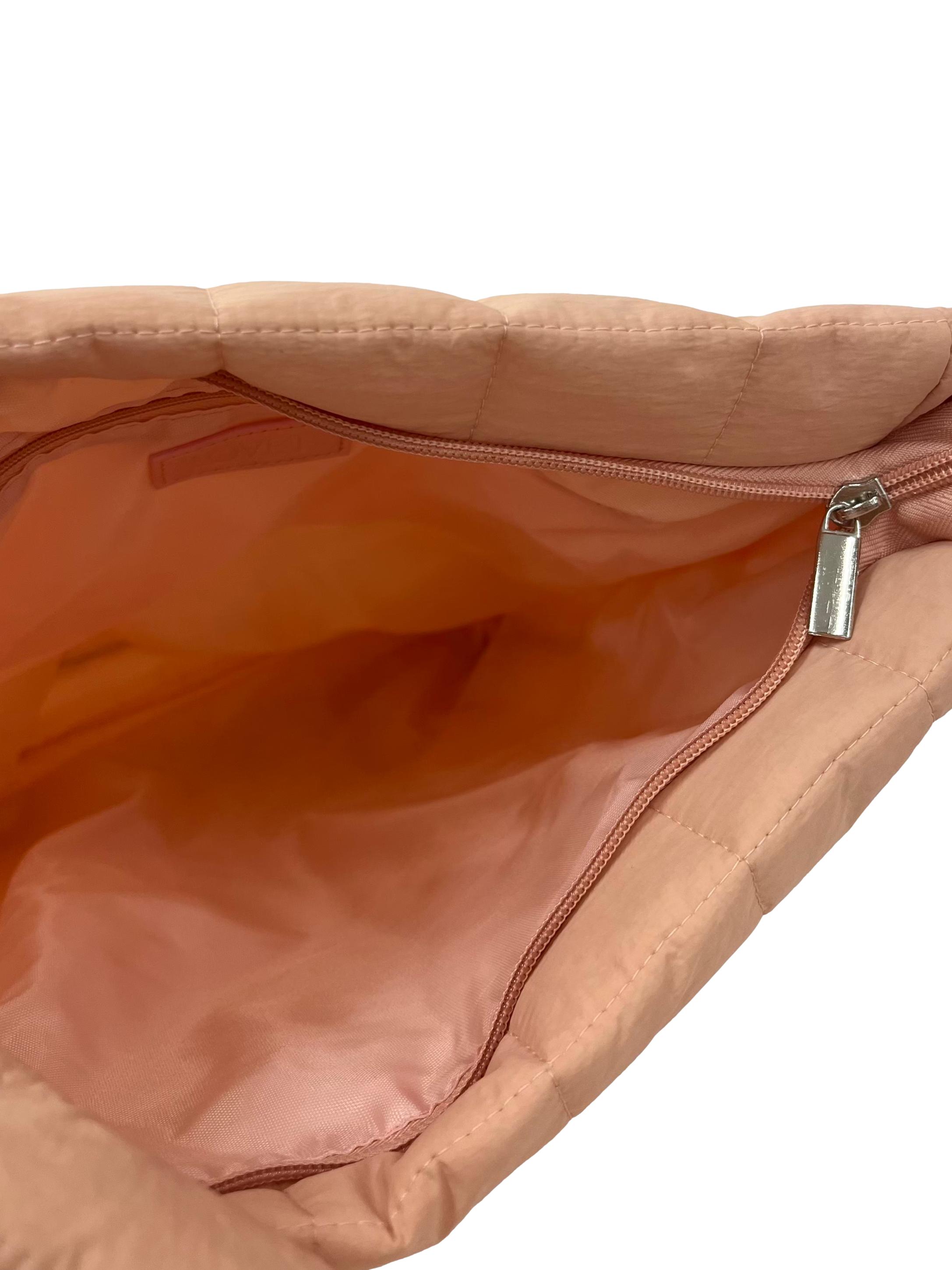 Peach Quilted Tote Bag