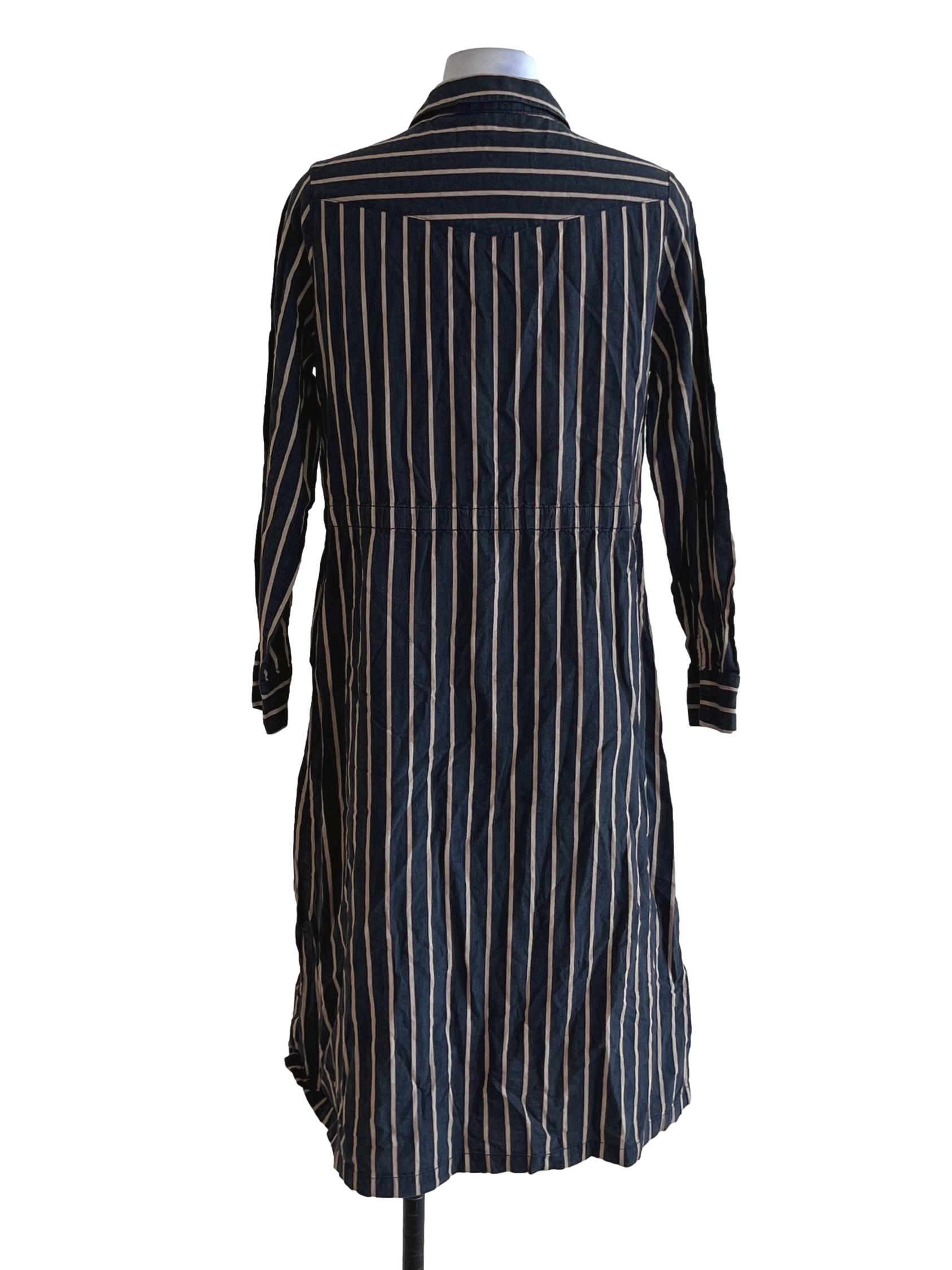 Blue Chalk Stripe Empire Dress