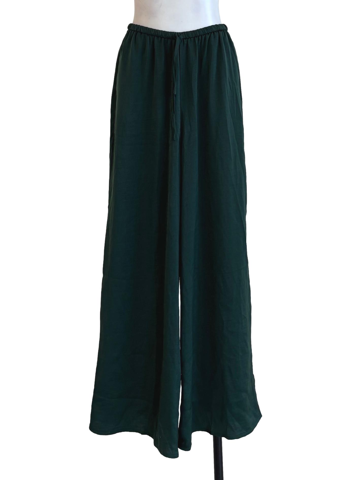 Forest Green Wide Leg Relaxed Pants