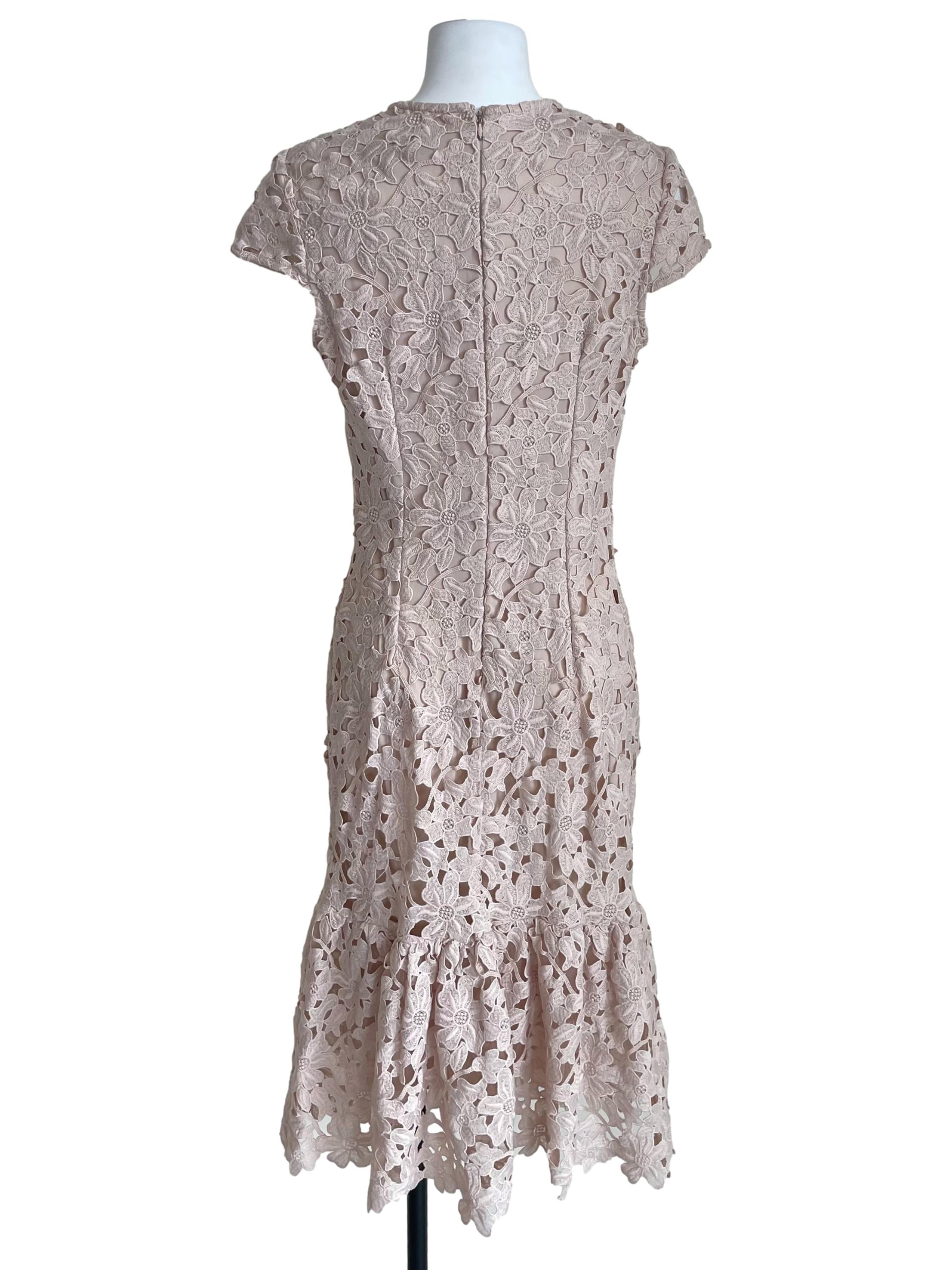 Rice White Lace Mini Sleeves Bodycon Dress