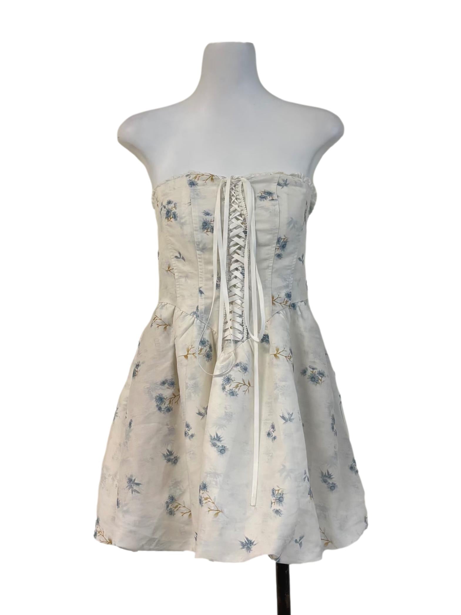 Ivory White Strapless Mini Dress