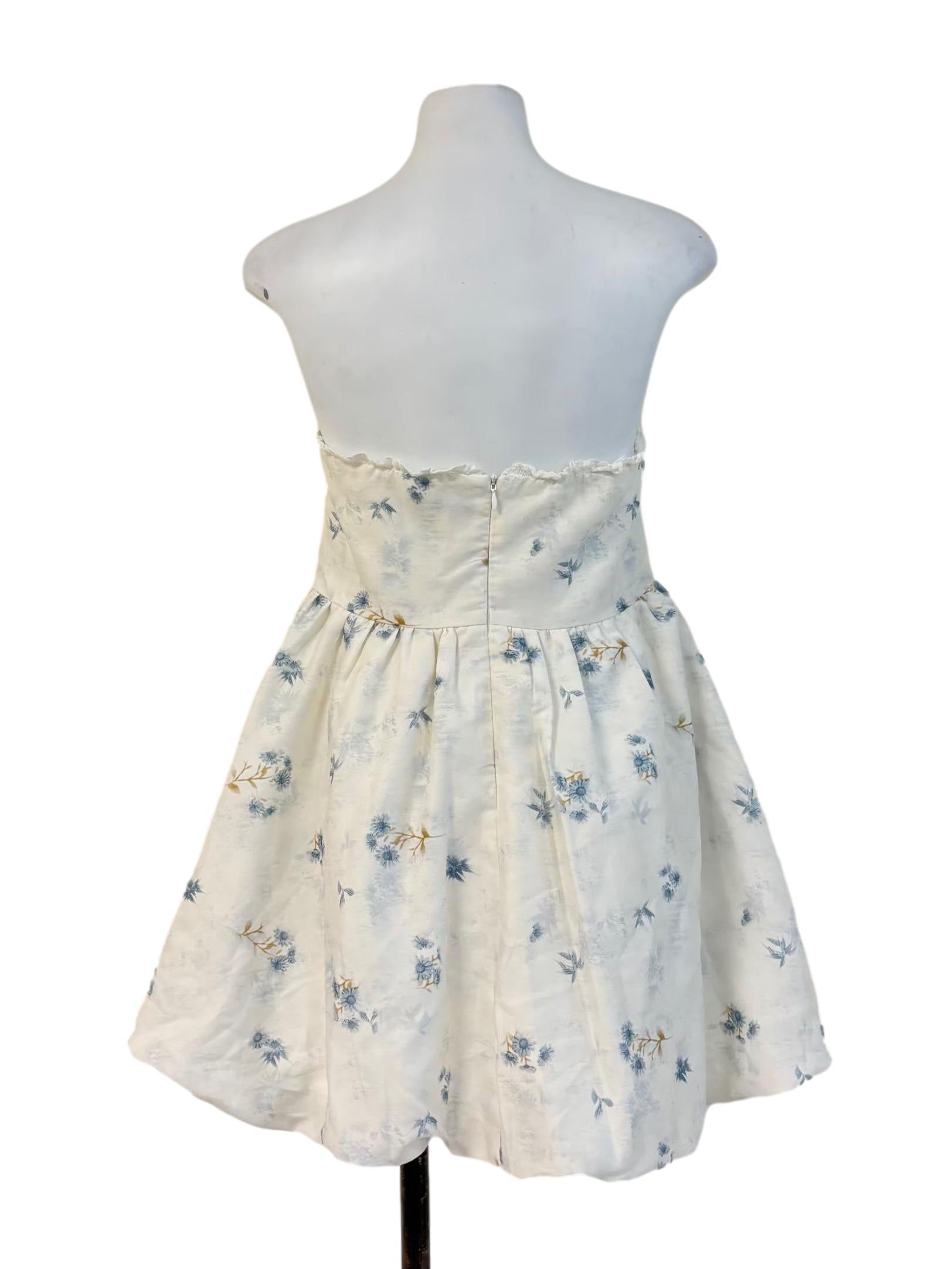 Ivory White Strapless Mini Dress