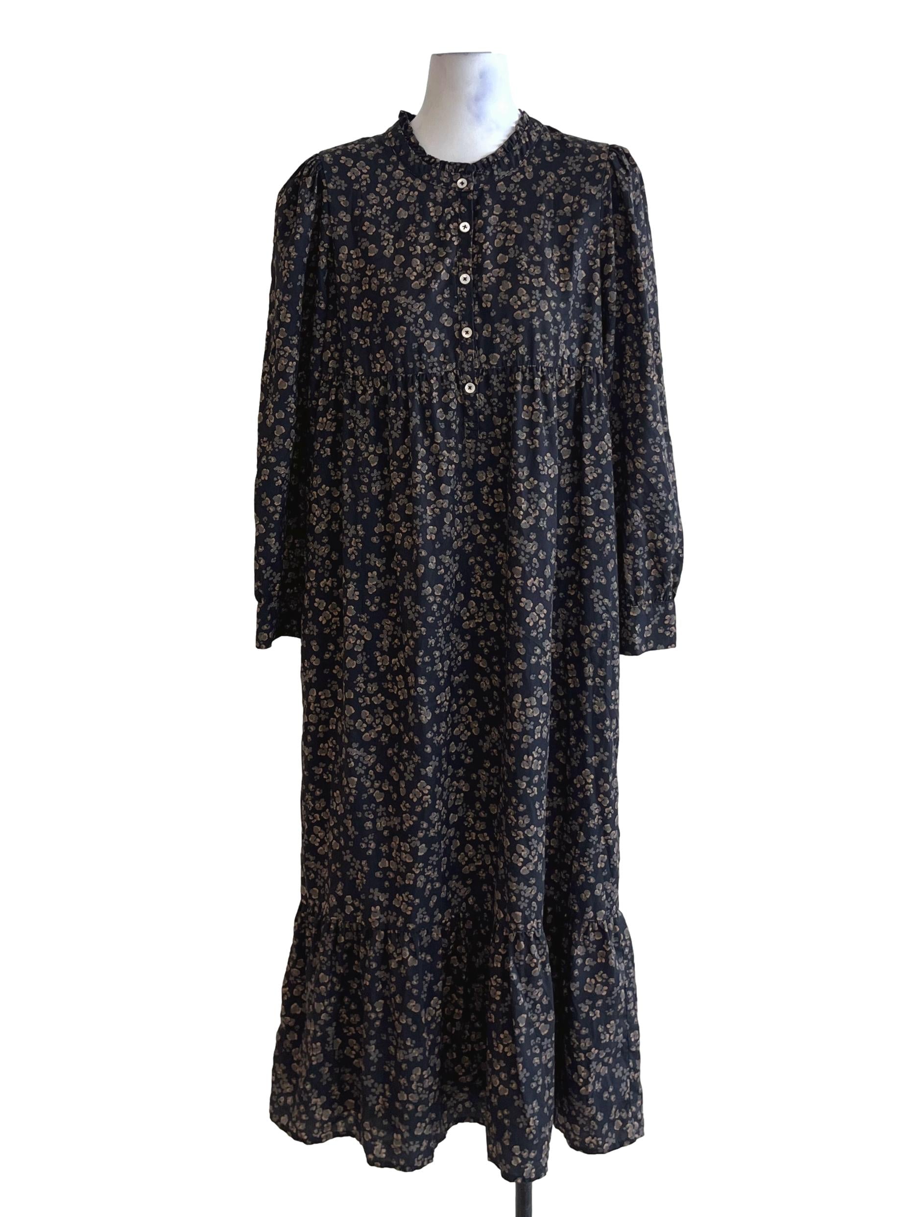 Black Abstract Empire Dress