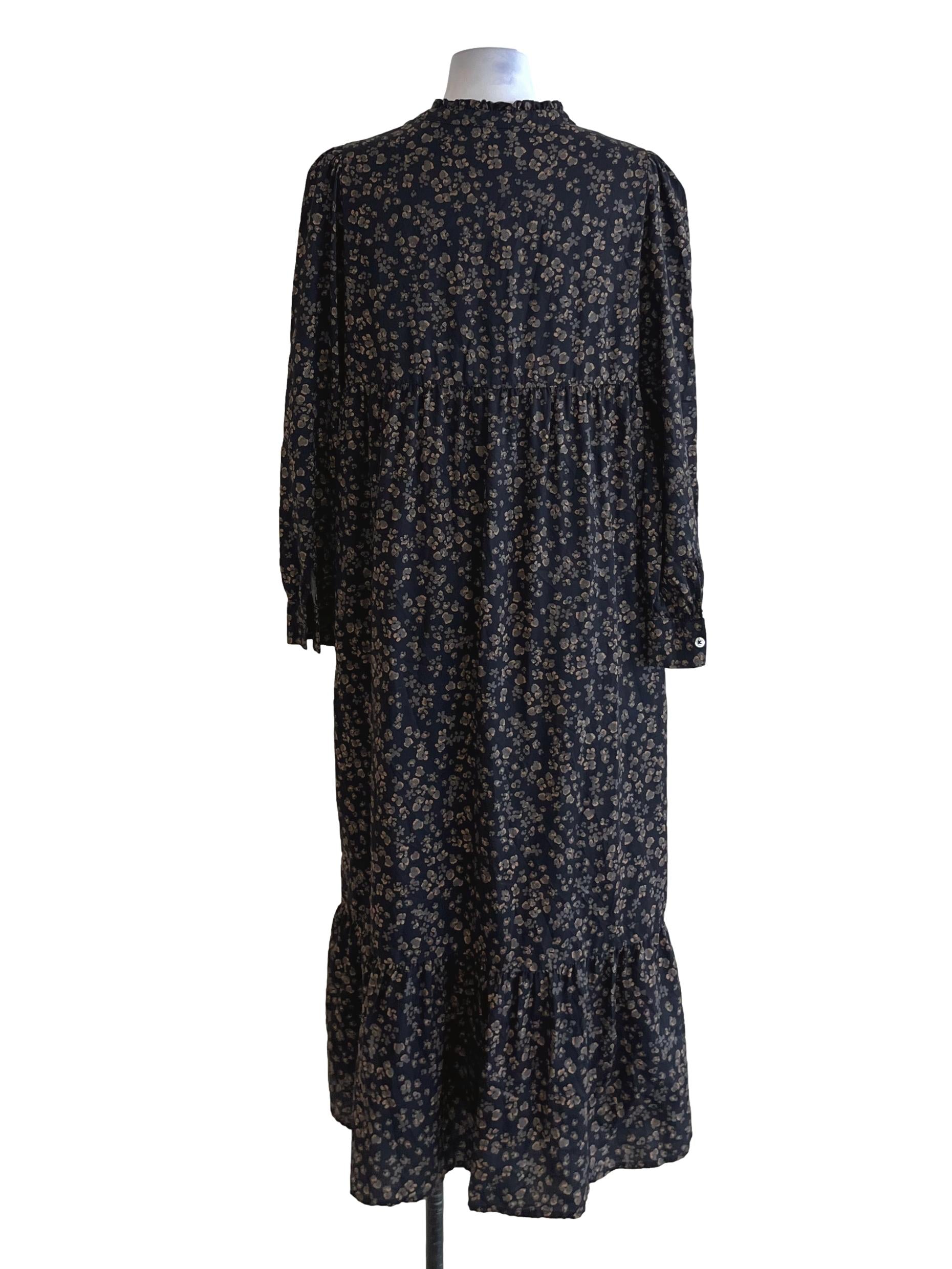 Black Abstract Empire Dress