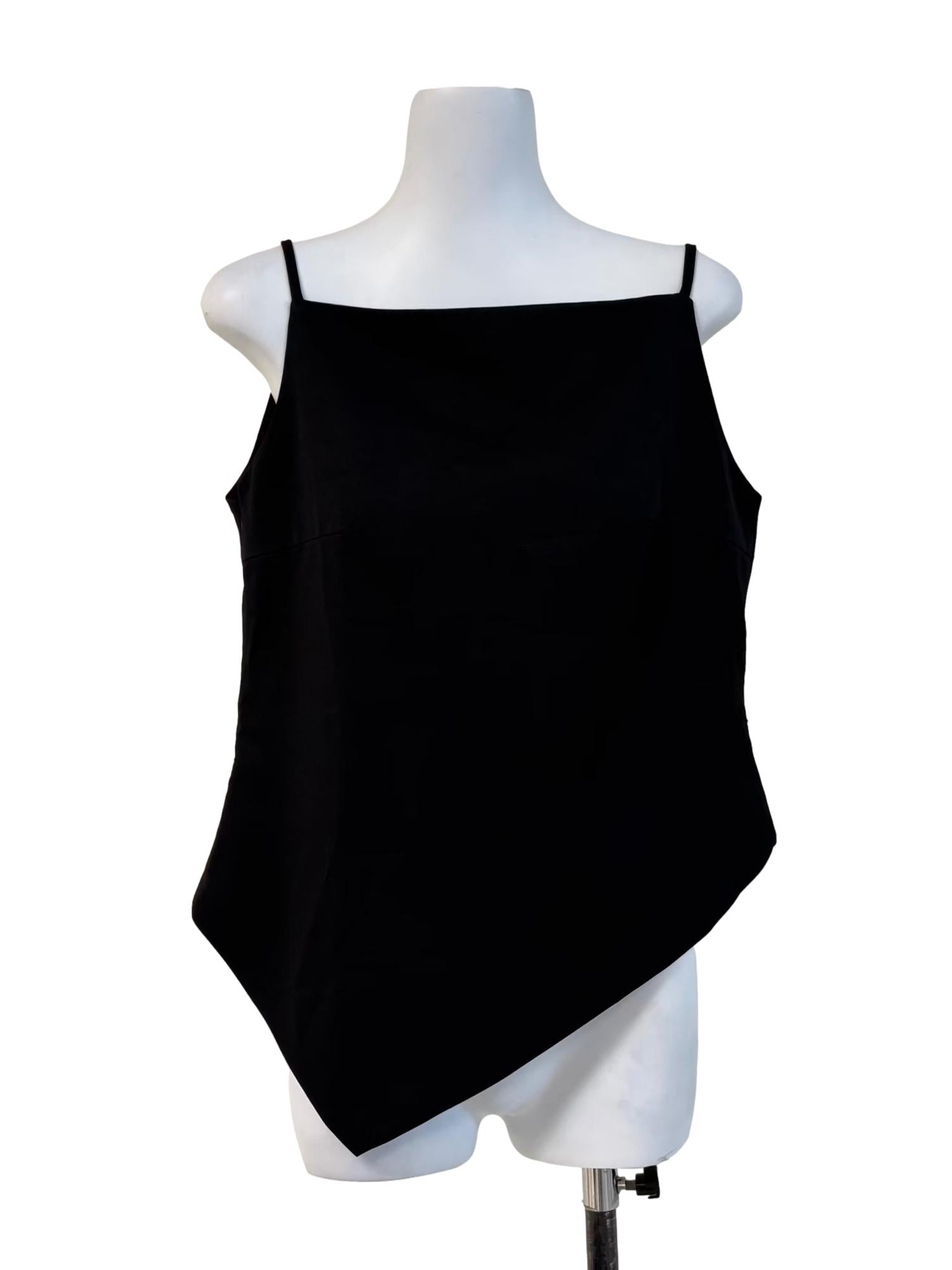 Rich Black Triangle Apron Top