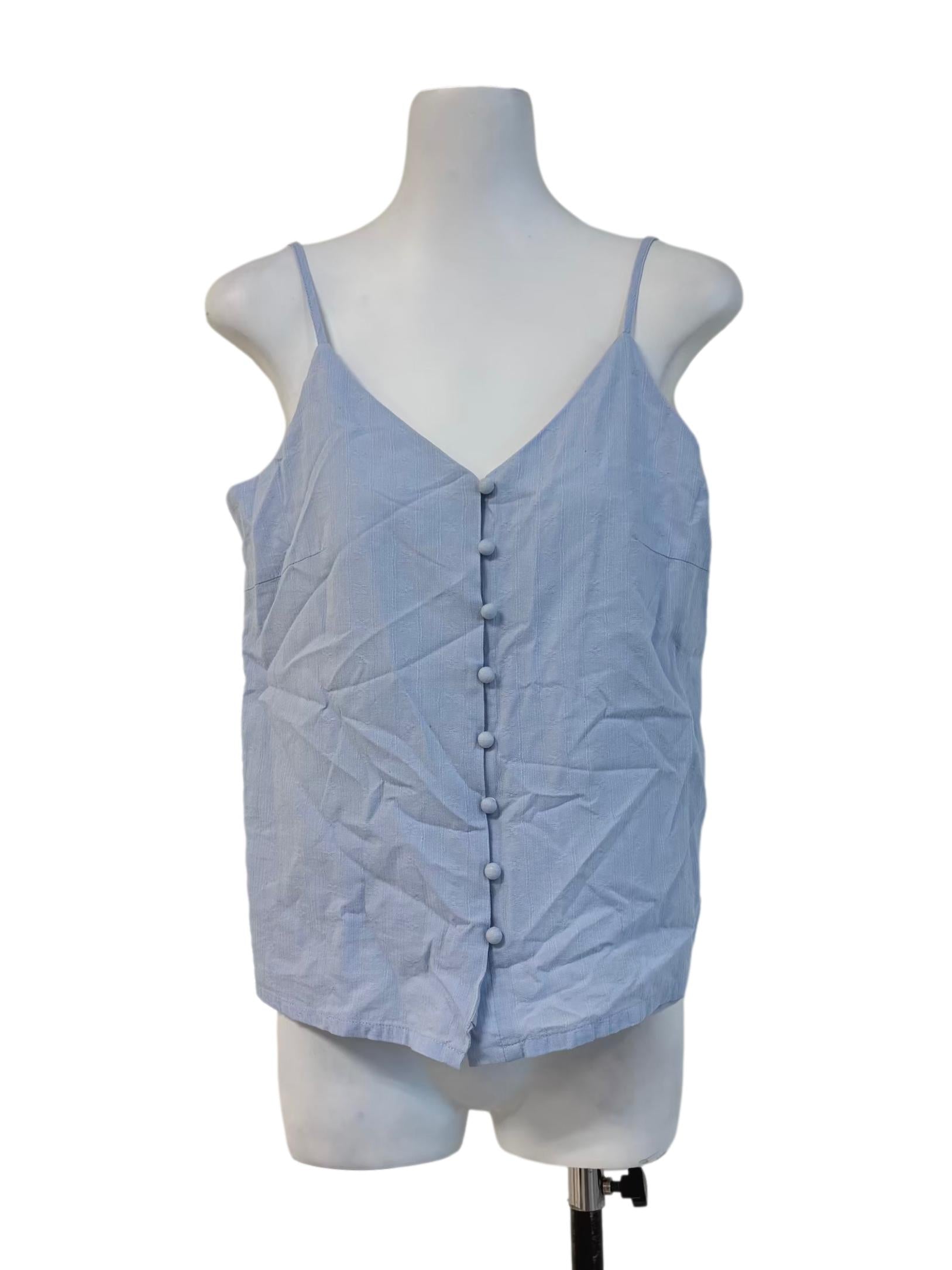 Baby Blue Buttoned Top