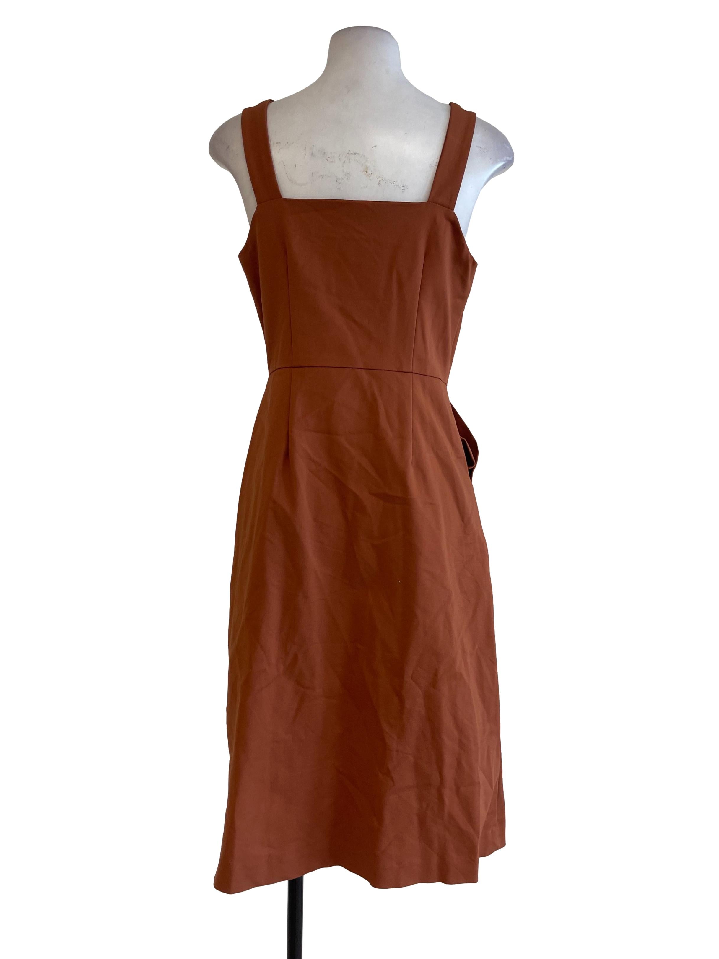 Caramel Brown Buttoned Summer Dress