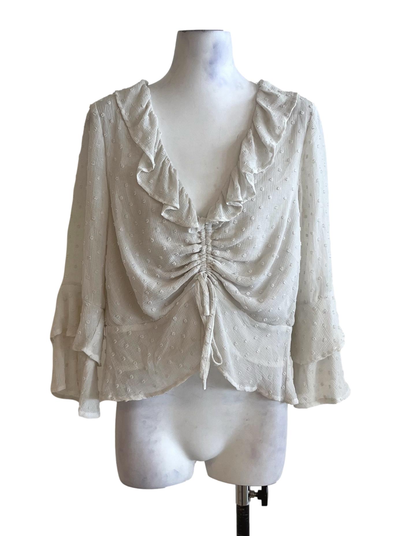 White V-Neckline Blouse
