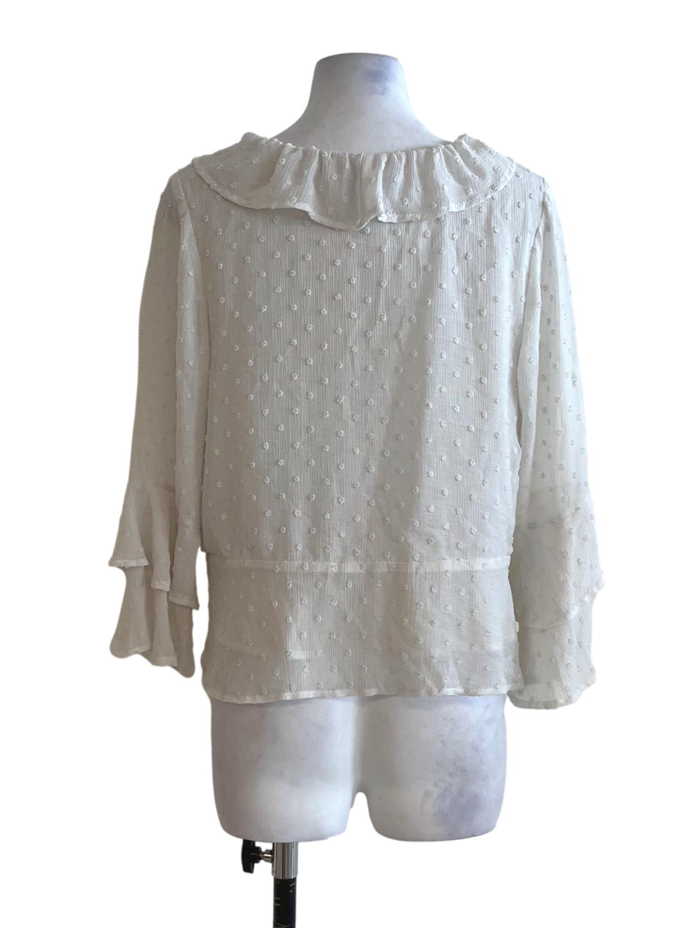 White V-Neckline Blouse
