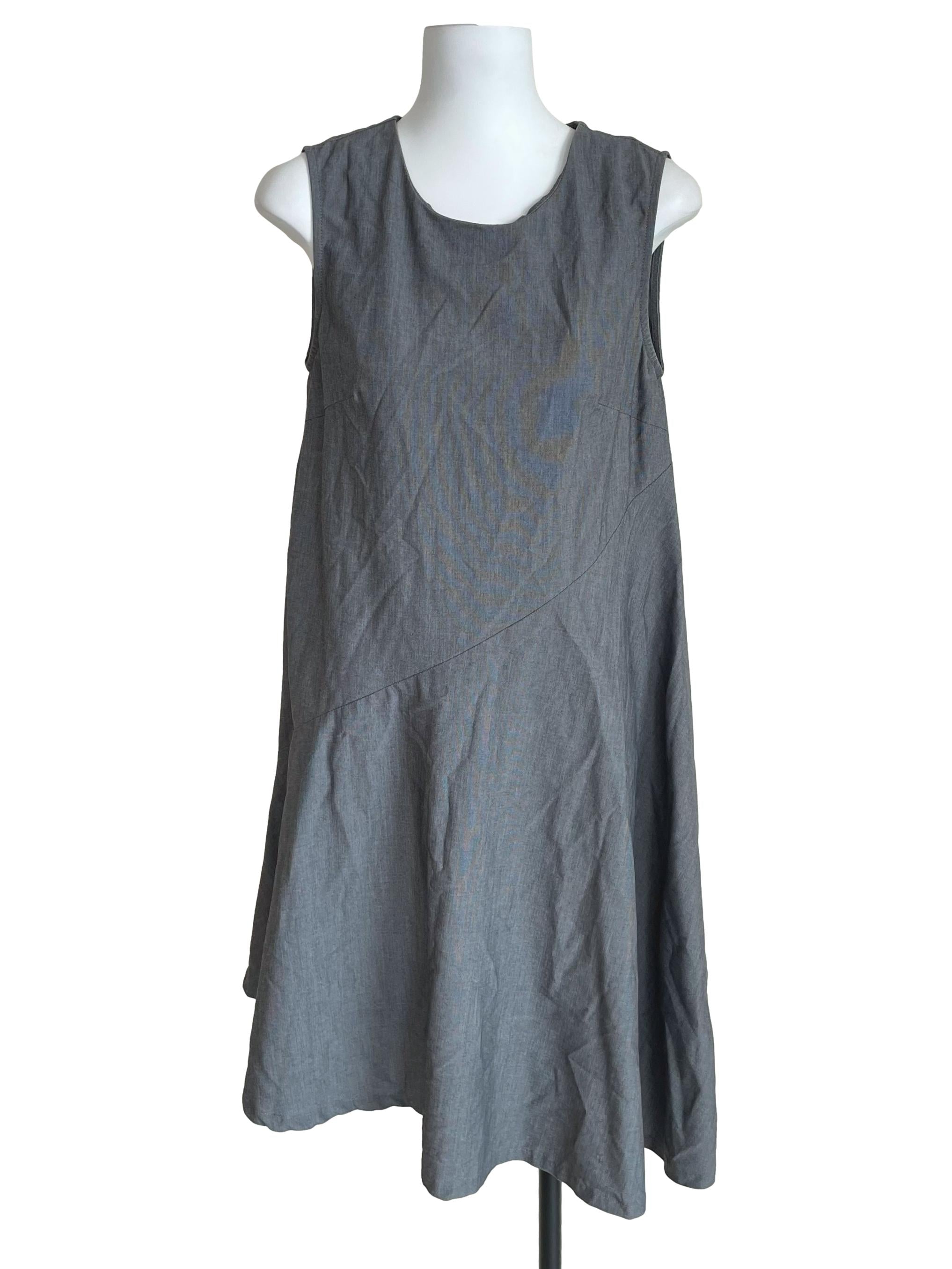 Grey Sleeveless A-Line Dress