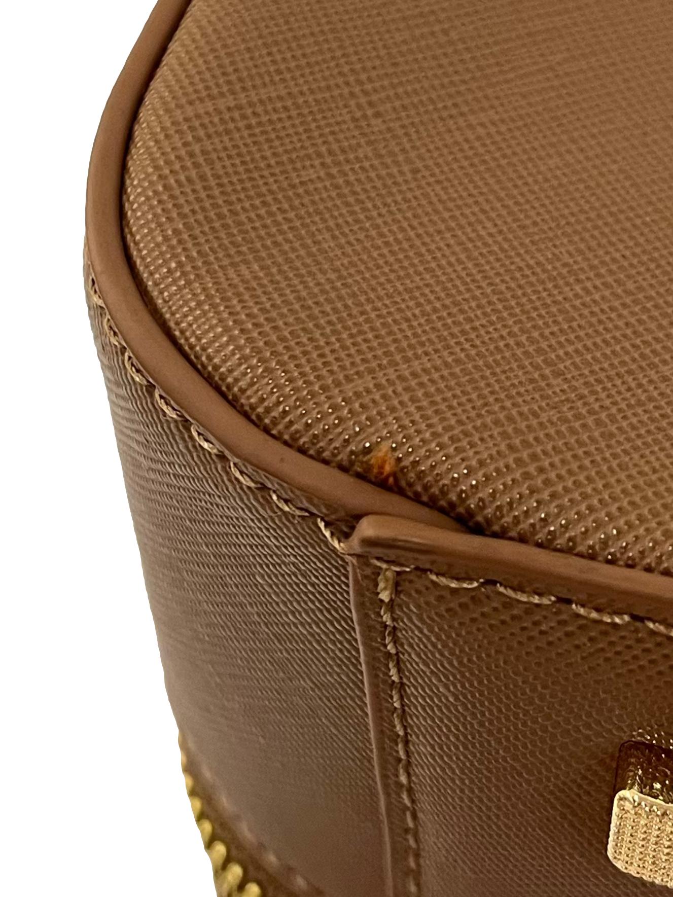 Brown Boxy Top Handle Bag With Detachable Crossbody Strap