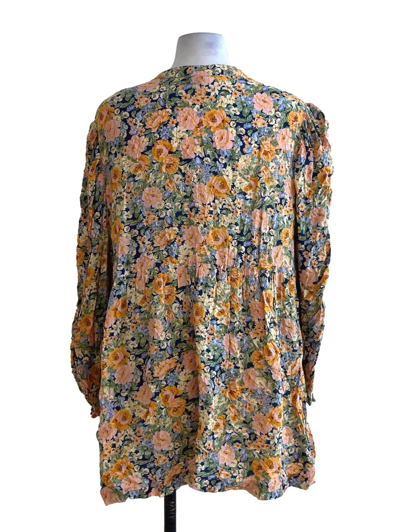 Orange Floral Empire Dress