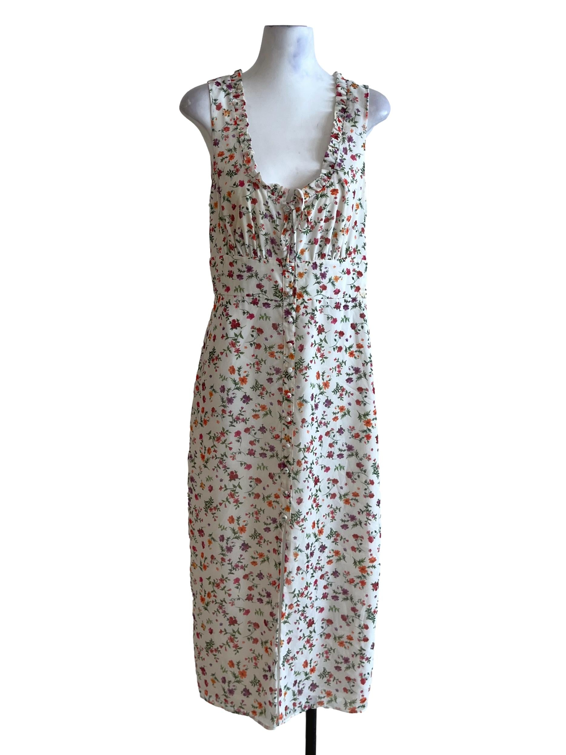 White Floral Babydoll Dress