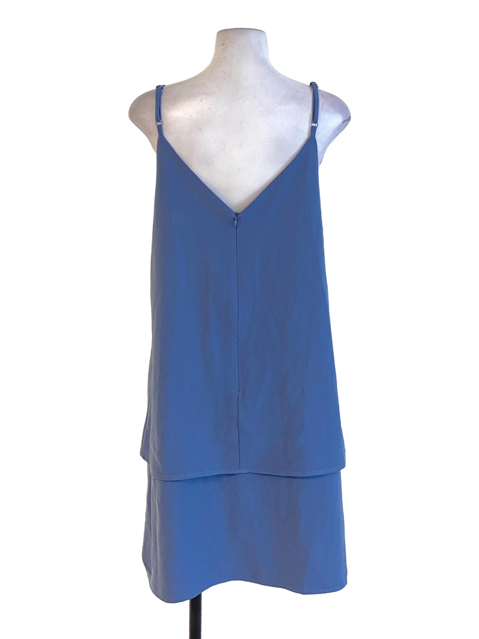 Ash Blue Spaghetti Strap Sweetheart Shift Dress TEM