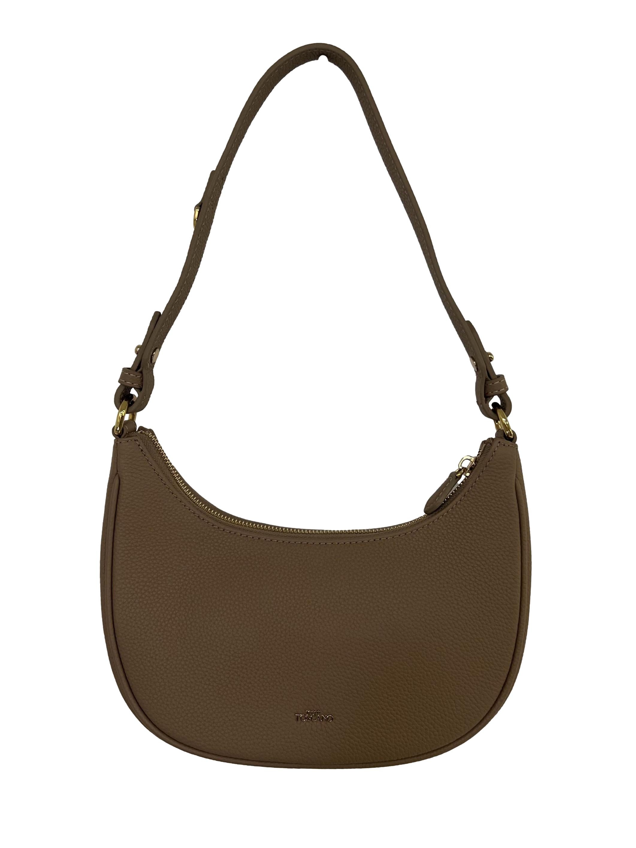 Brown Leather Mia Crescent Hobo Bag CSN