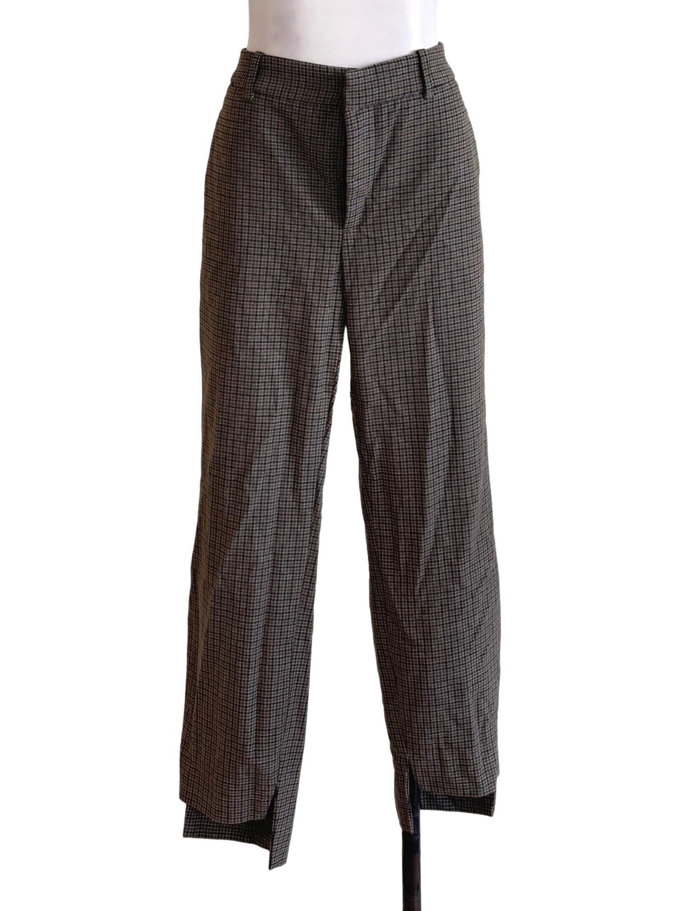 Brown Checkered Formal Pants