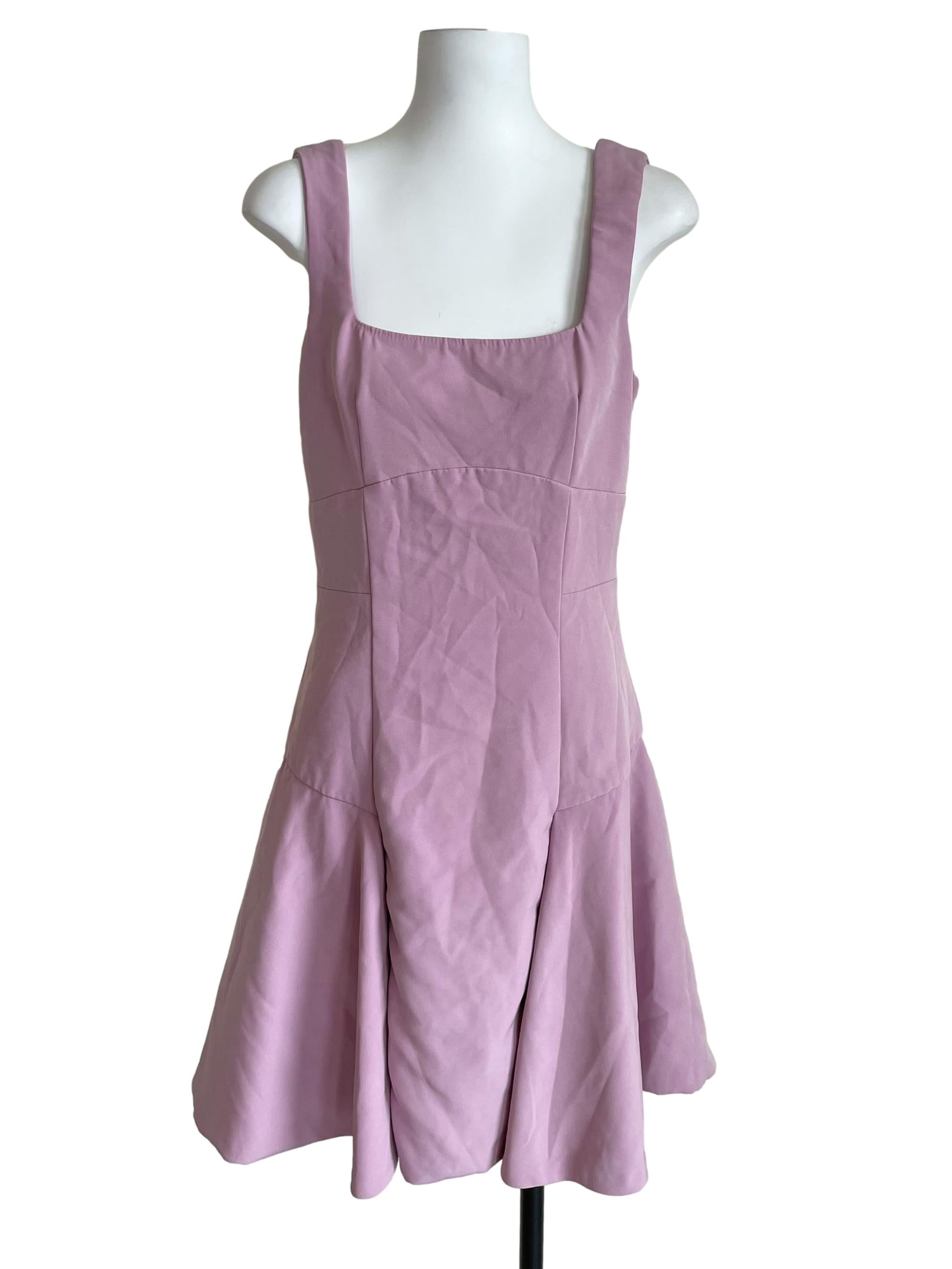 Lilac Square Neck Tulle Dress