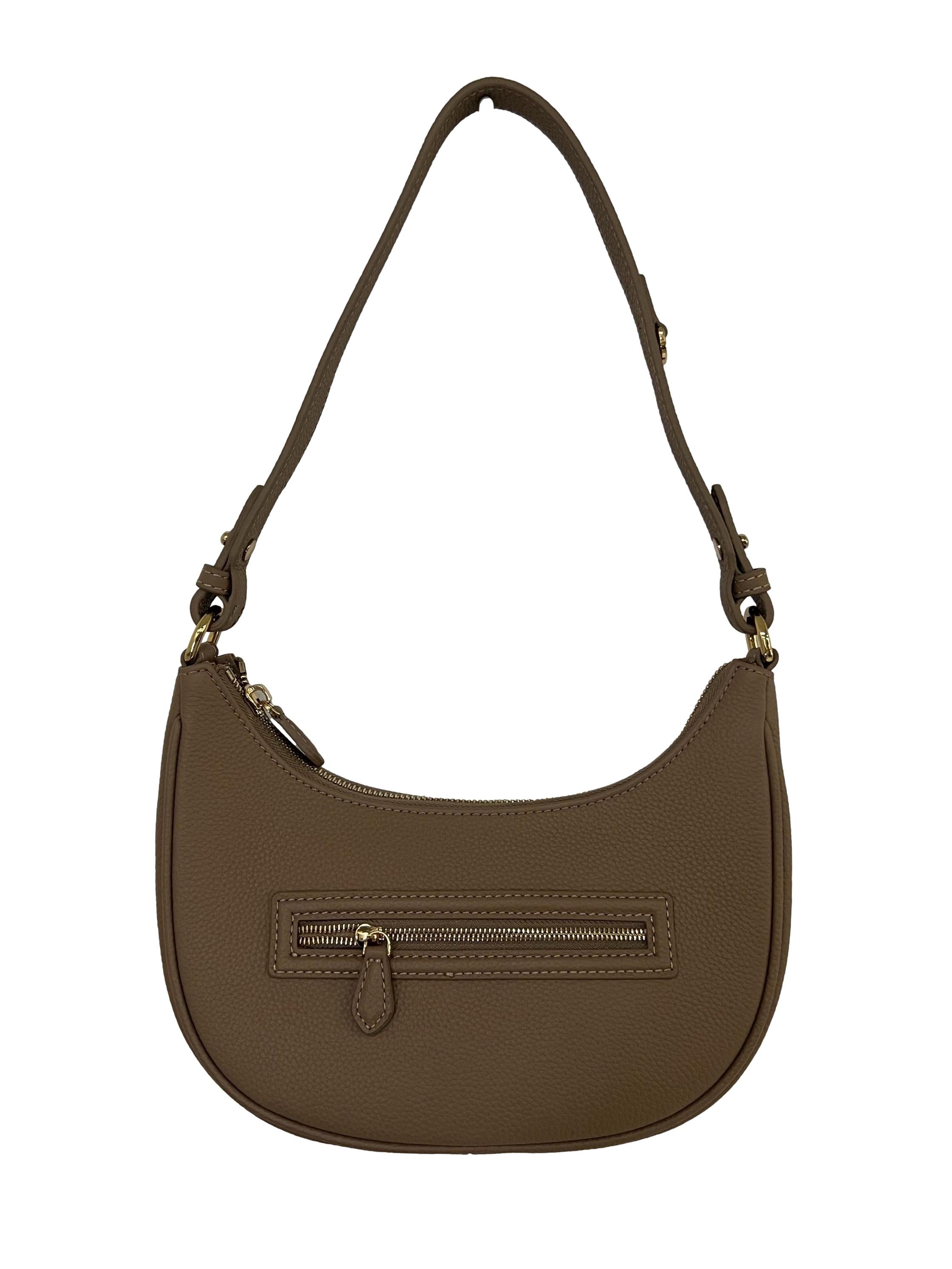 Brown Leather Mia Crescent Hobo Bag CSN