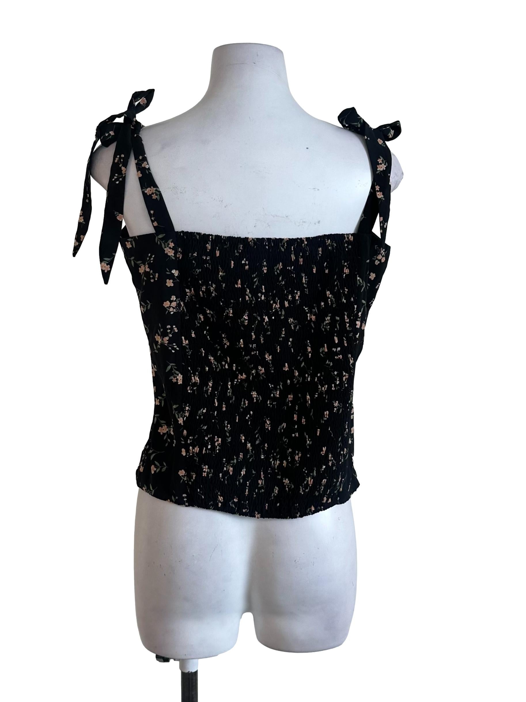 Black Floral Top TTR