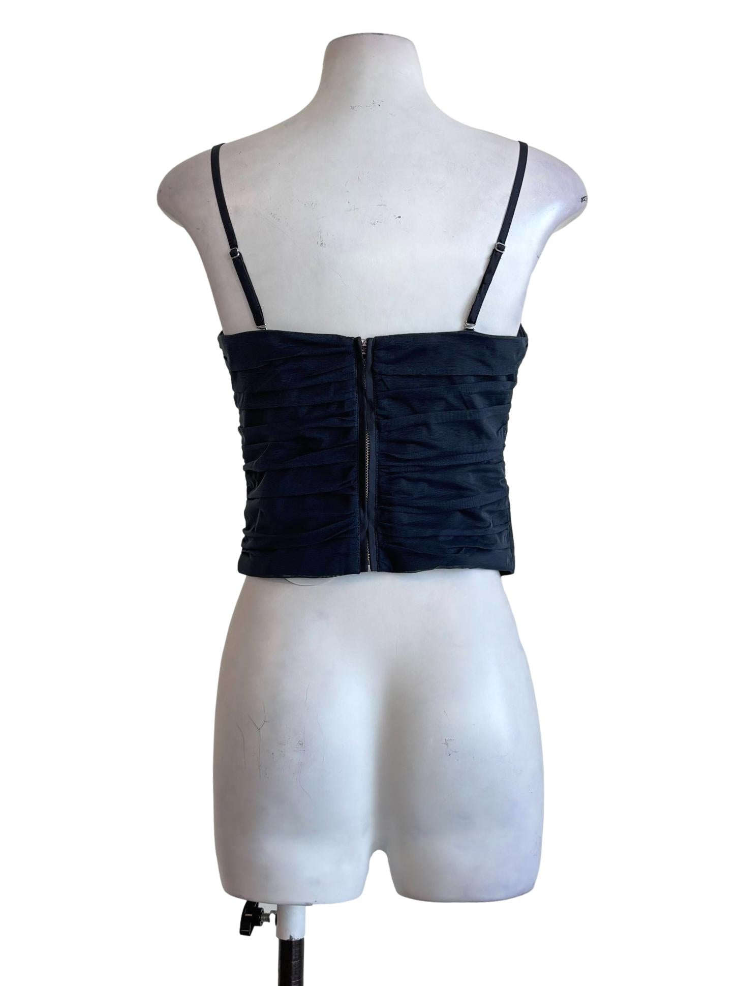 Lapis Blue Spaghetti Strap Corset Top