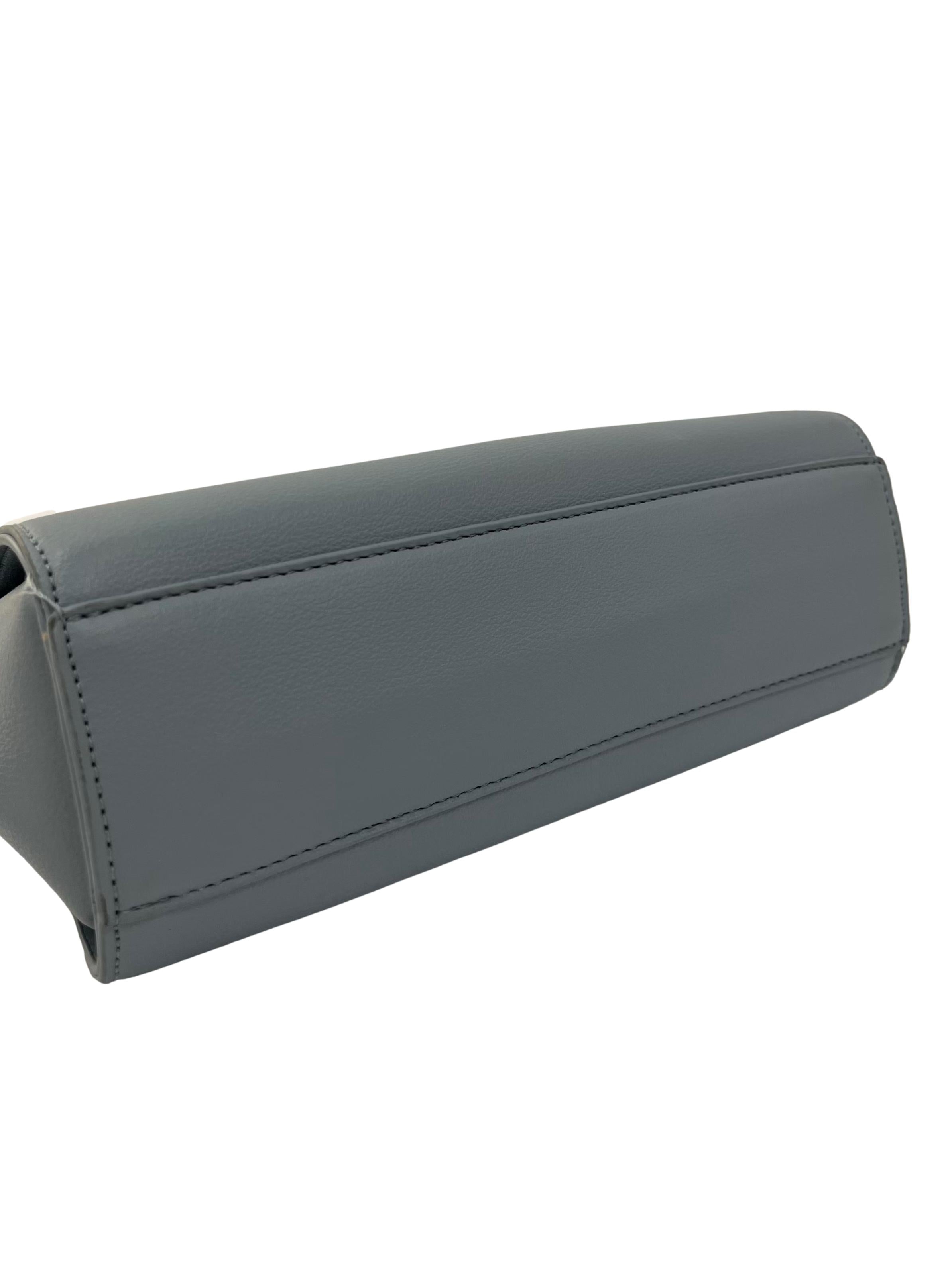 Blue Textured Crossbody Bag With Detachable Strap