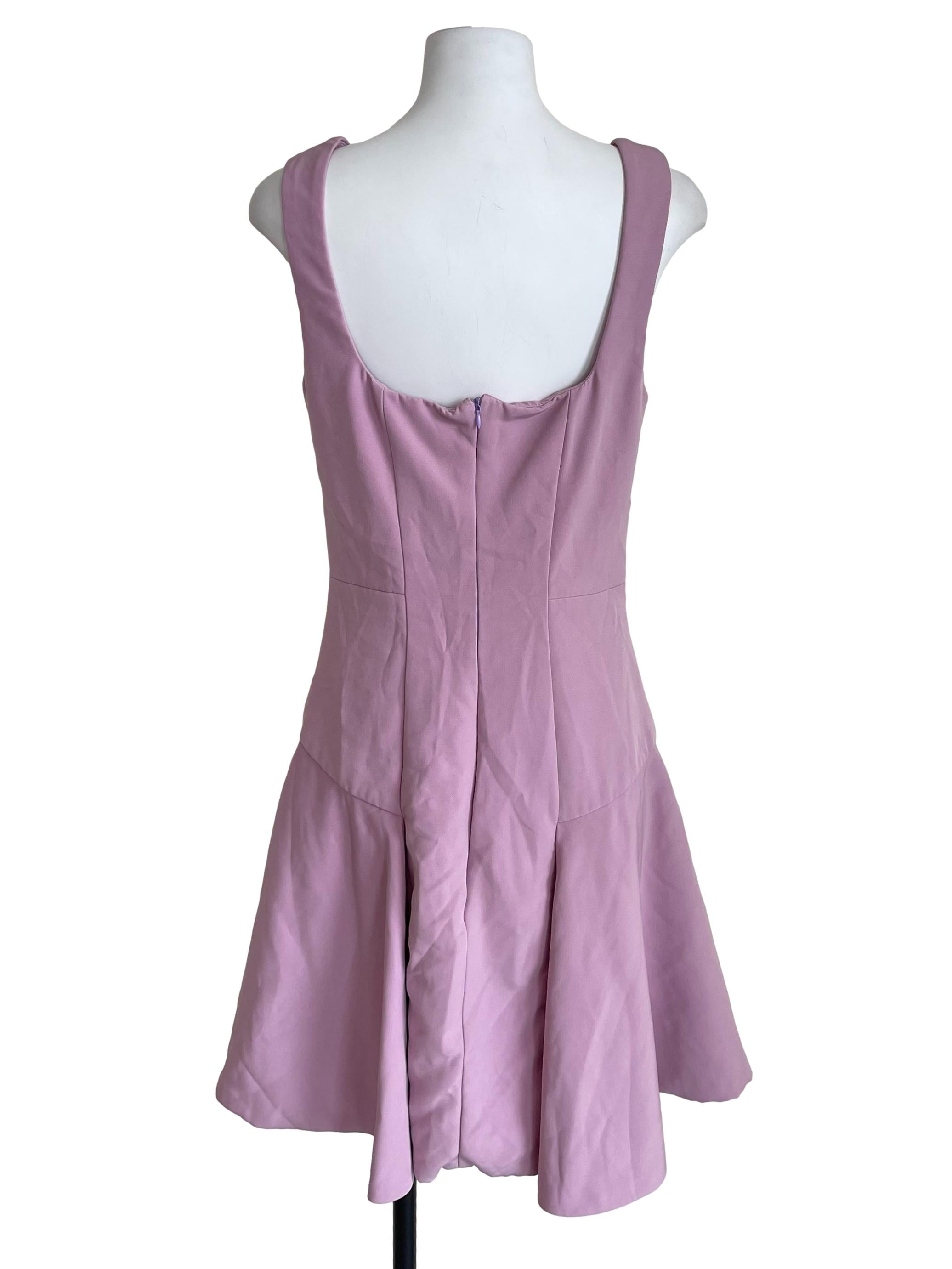 Lilac Square Neck Tulle Dress