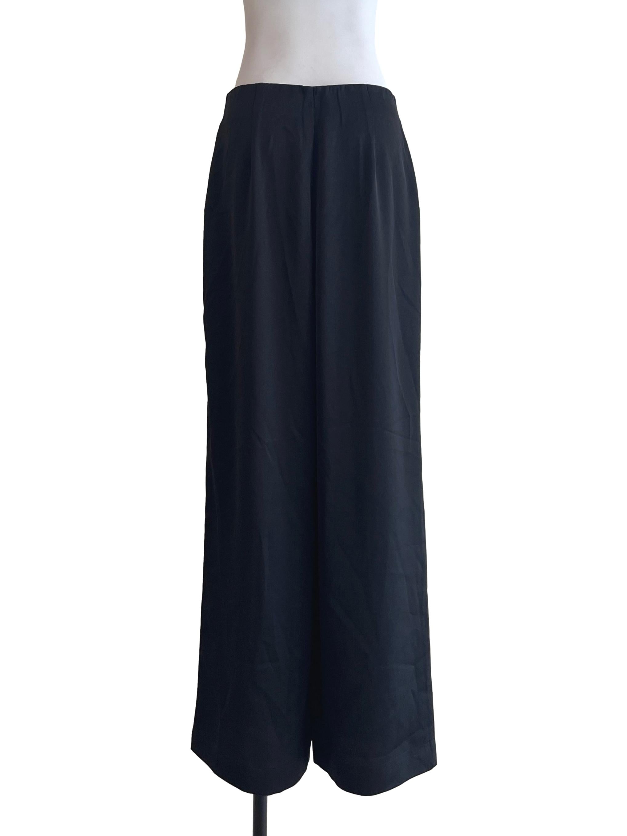 Jet Black Wide Leg Pants