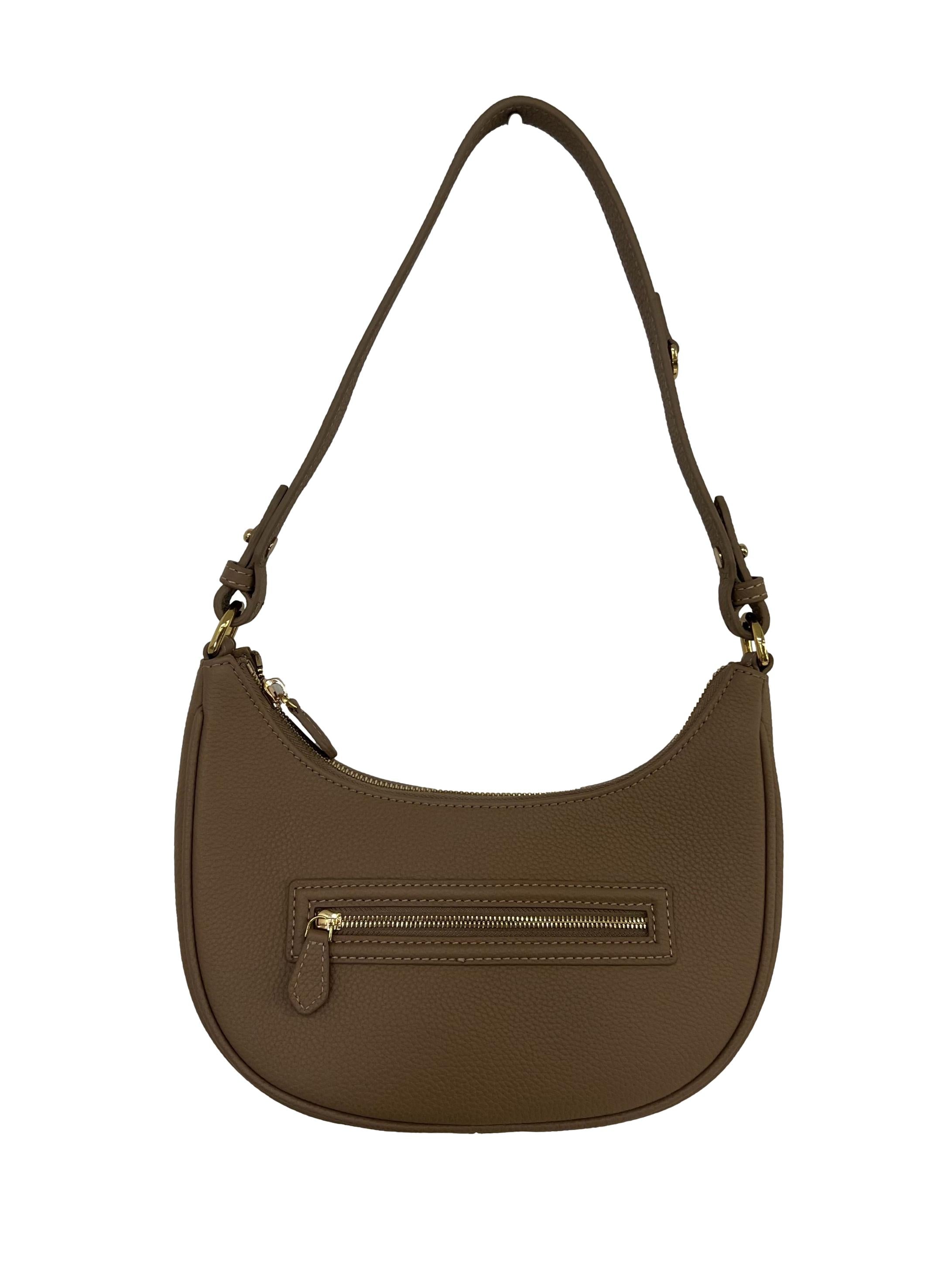 Brown Leather Mia Crescent Hobo Bag CSN
