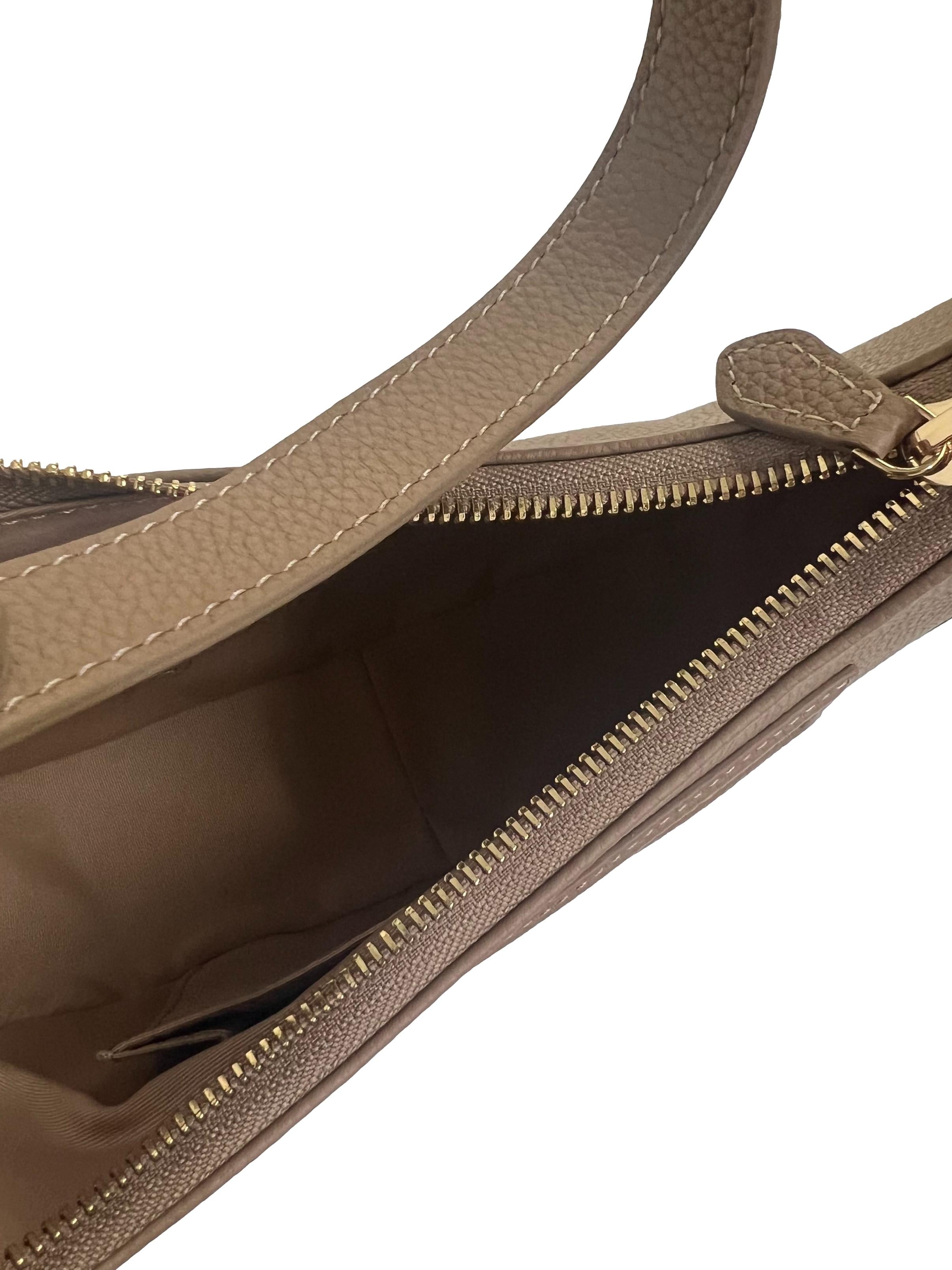Brown Leather Mia Crescent Hobo Bag CSN