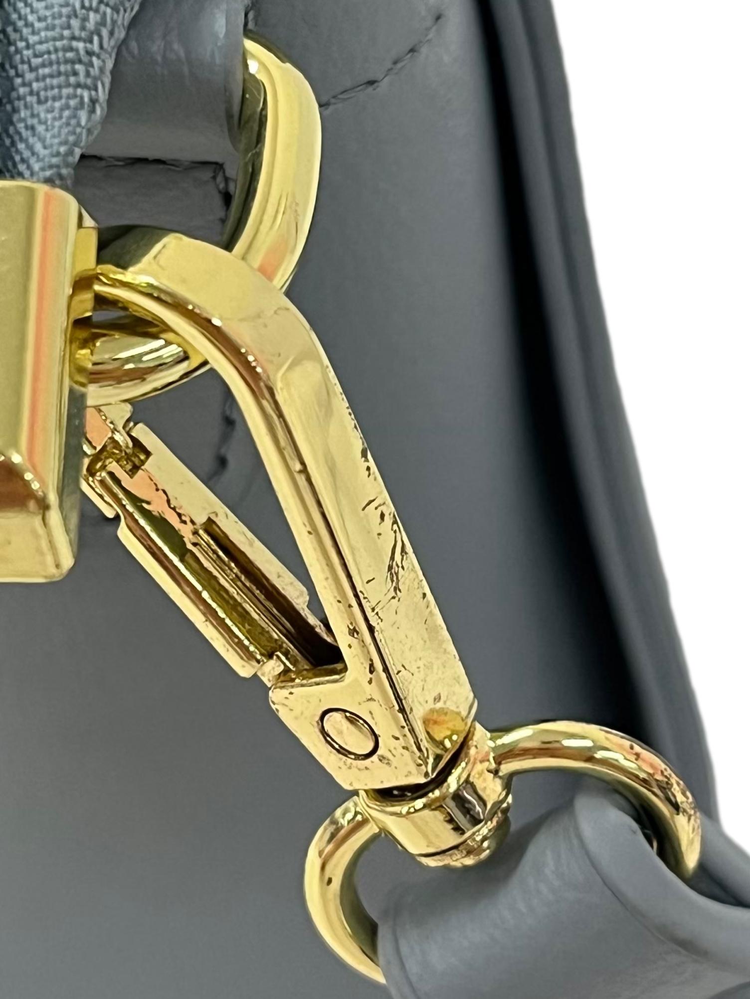 Blue Textured Crossbody Bag With Detachable Strap