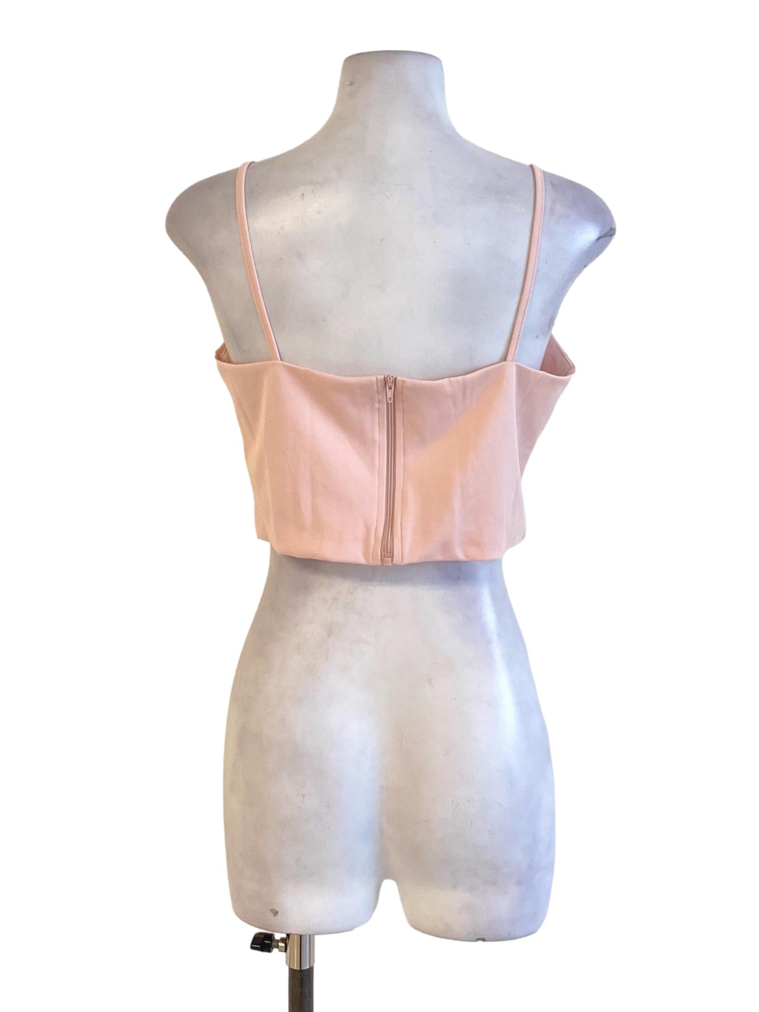 Lemonade Pink Spaghetti Strap Cropped Top