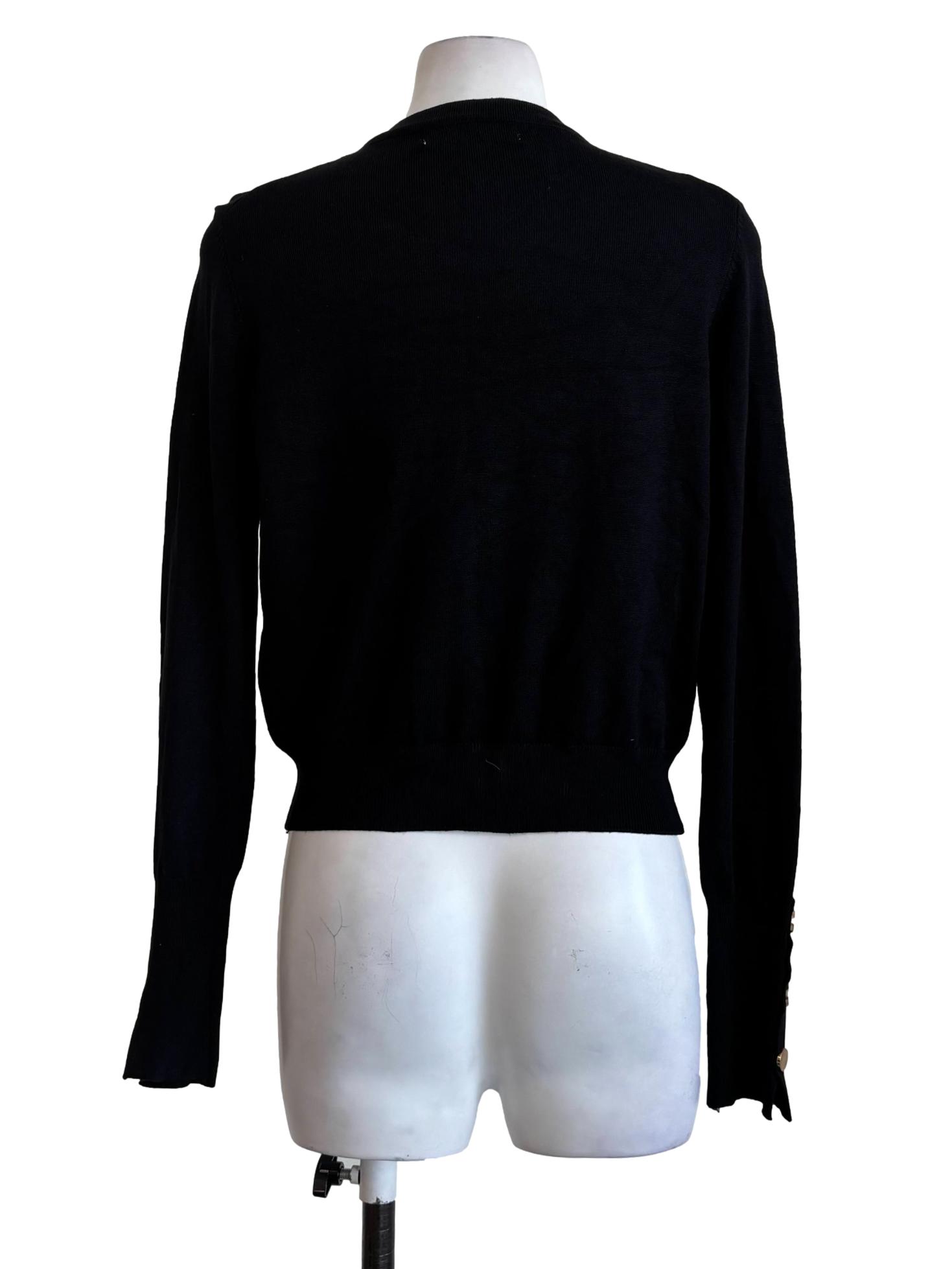 Black Gold Button Knit Cardigan