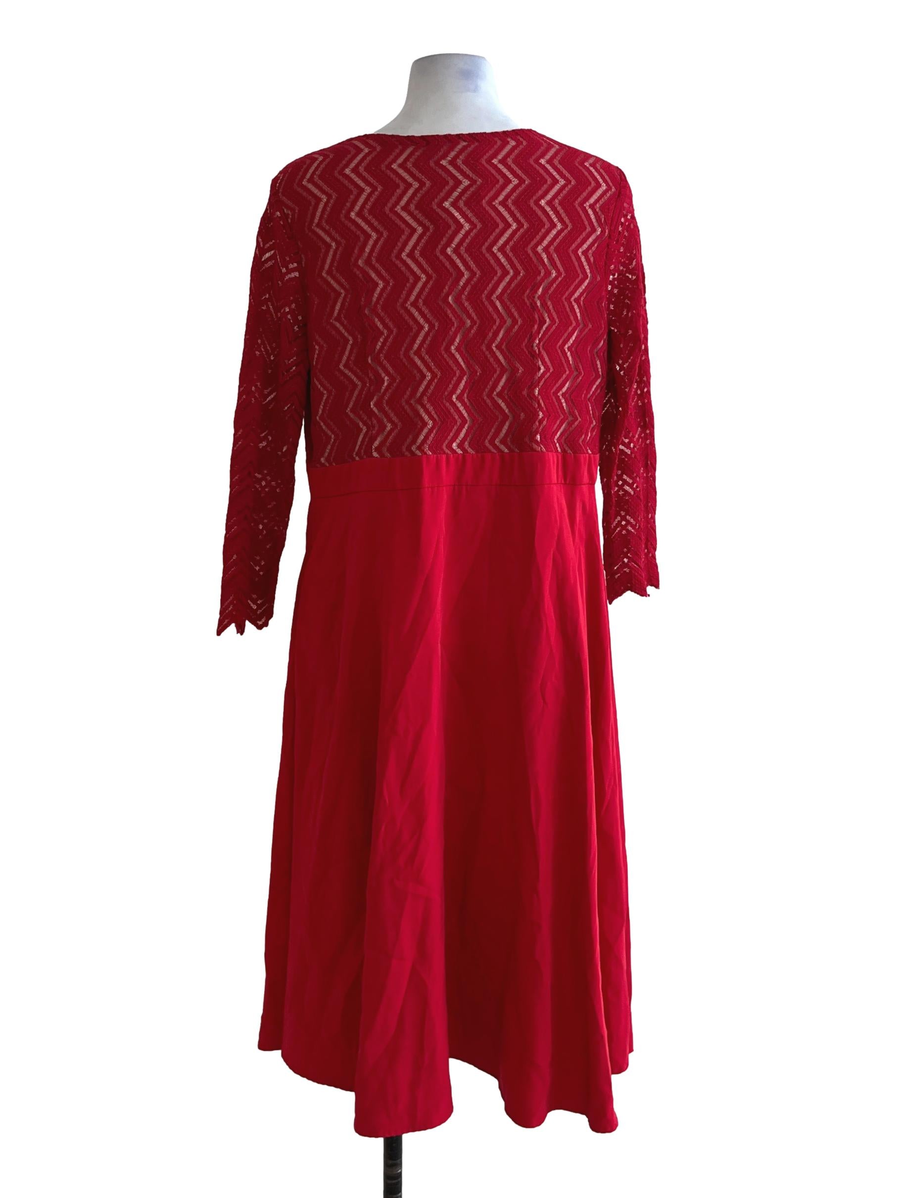 Red Lace Empire Dress