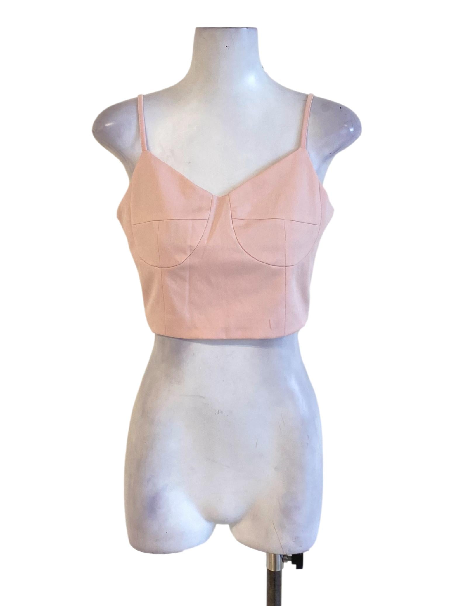 Lemonade Pink Spaghetti Strap Cropped Top