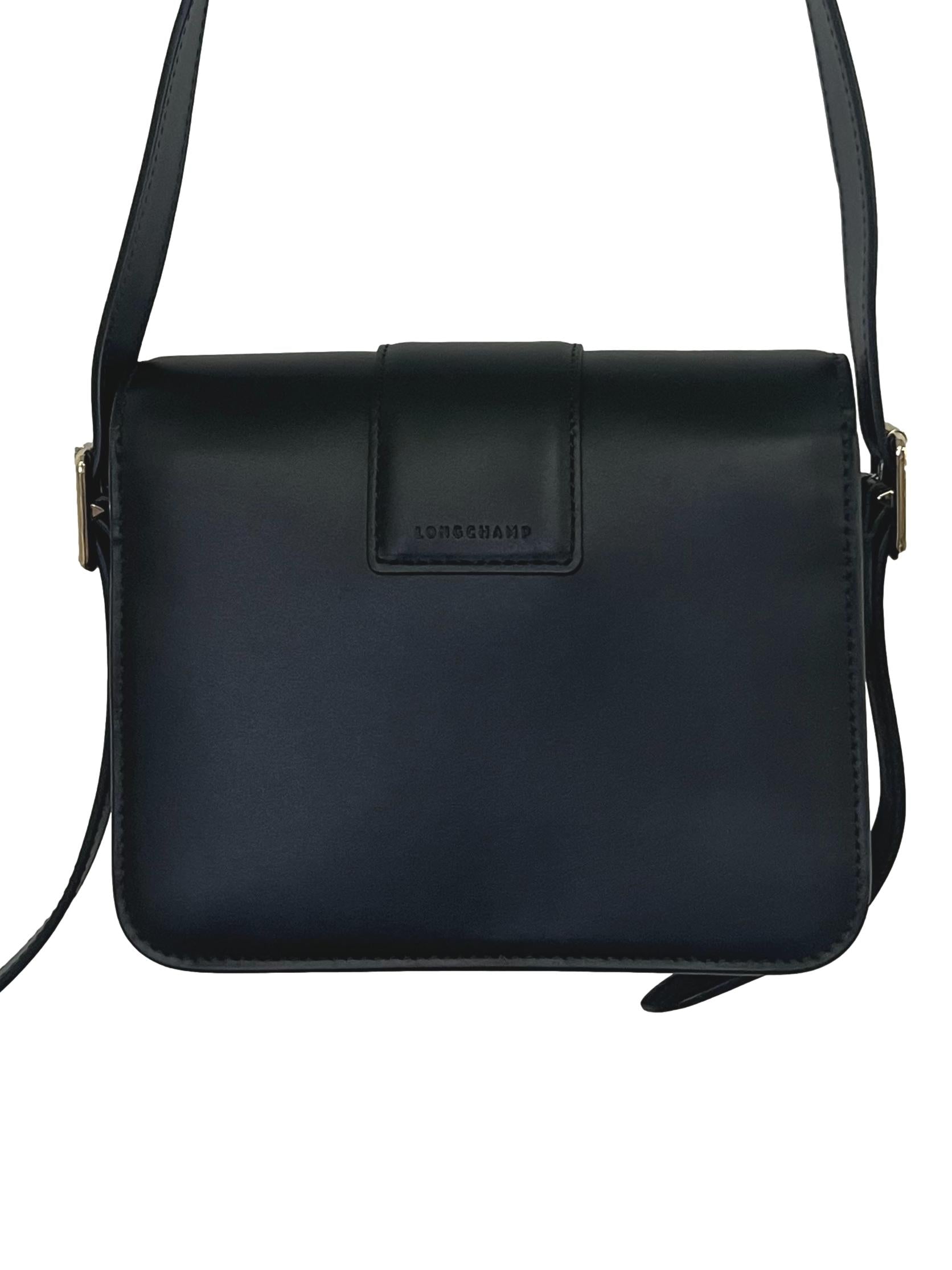 Black Leather Trot M Crossbody Bag CSN