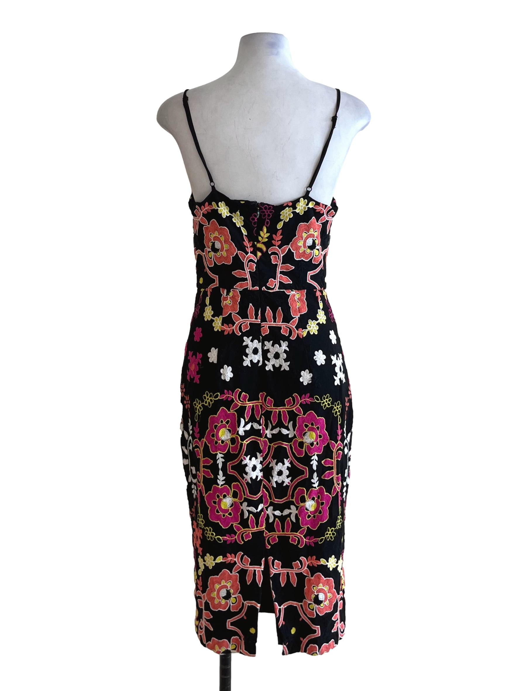 Black Floral A-Line Dress