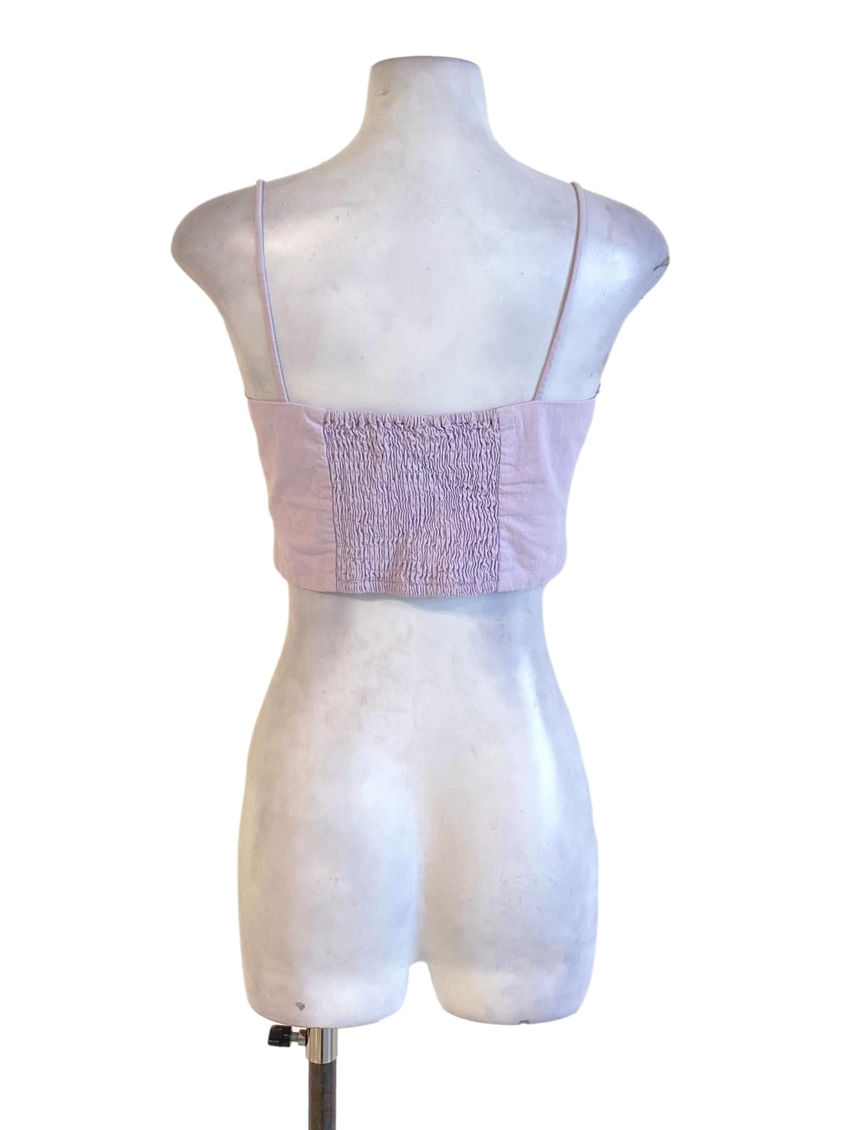 Pastel Purple Knot Bust Spaghetti Strap Cropped Top LB
