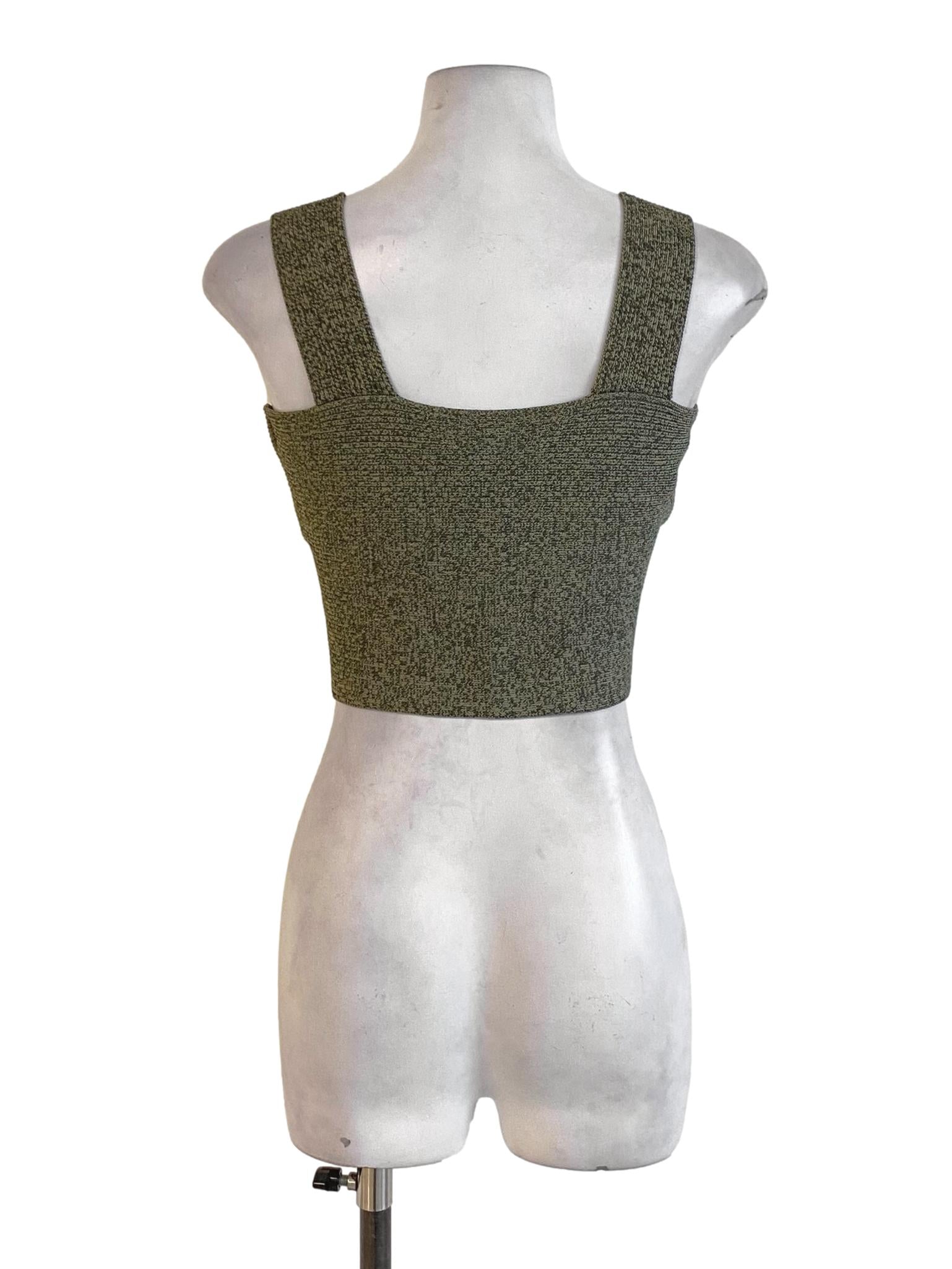 Crocodile Green Cross Bust Fit Cropped Top LB