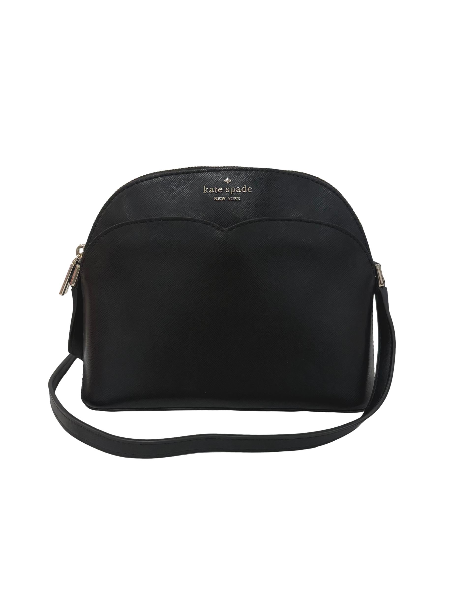Black Leather Payton Dome Crossbody Bag CSN