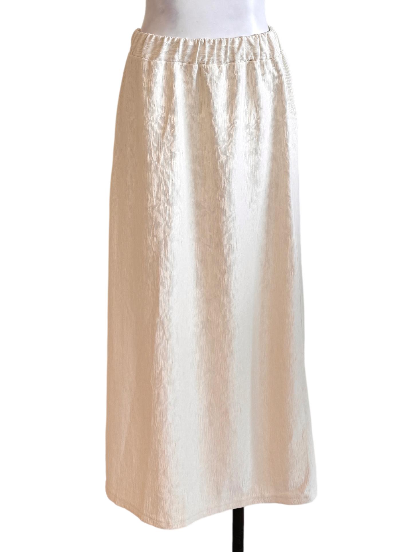 White Textured Skirt